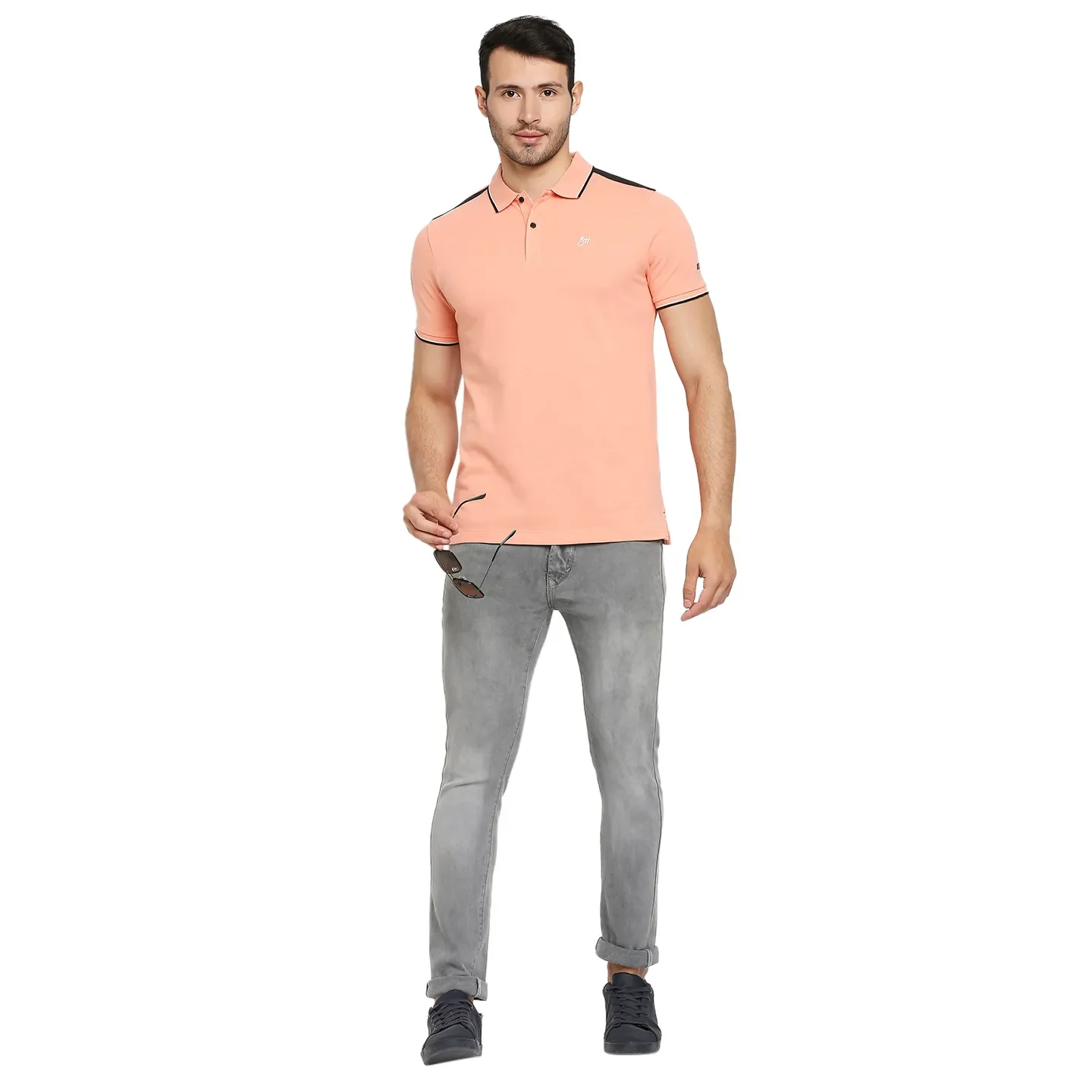 Pink Regular Fit Men's Polo T-Shirt by Being Human Clothing - Image 6