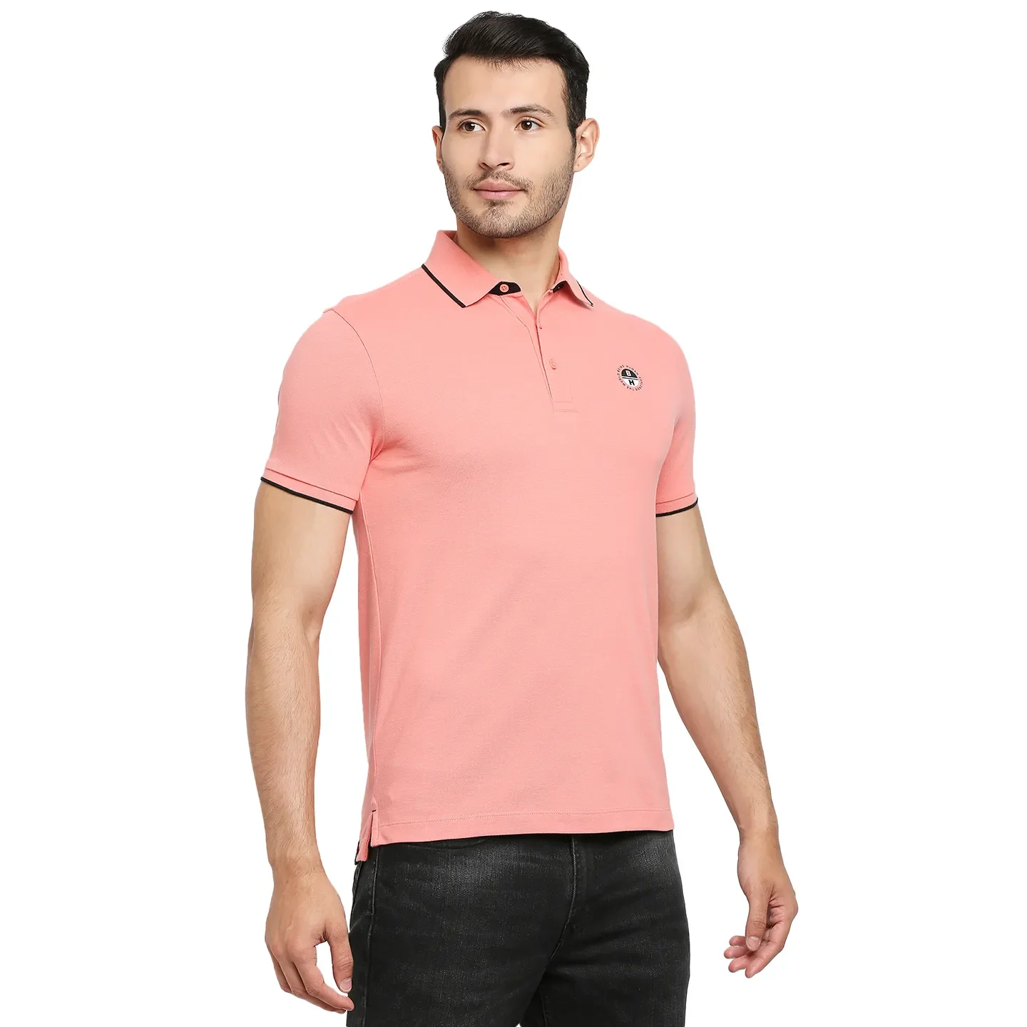 Pink Regular Fit Men's Polo T-Shirt by Being Human Clothing - Image 3