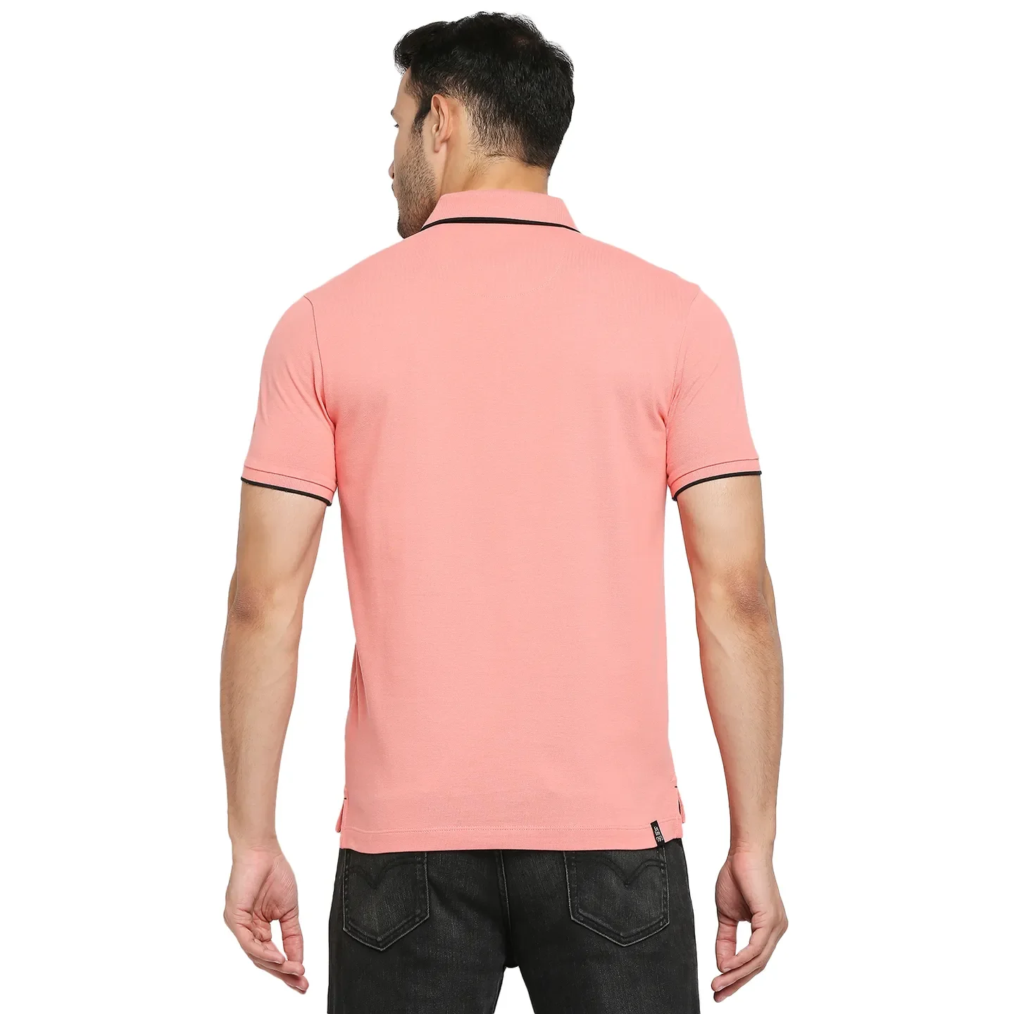 Pink Regular Fit Men's Polo T-Shirt by Being Human Clothing - Image 4