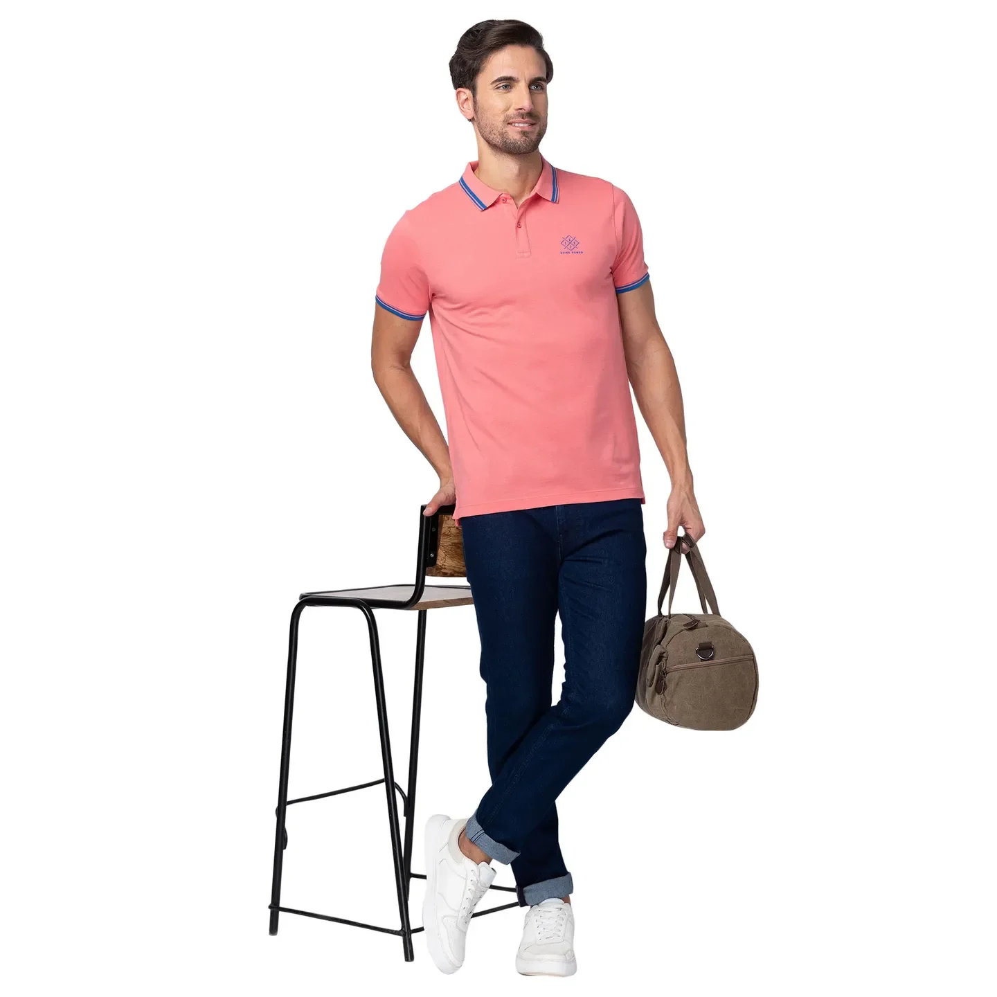Coral Regular Fit Men's Polo T-Shirt by Being Human Clothing