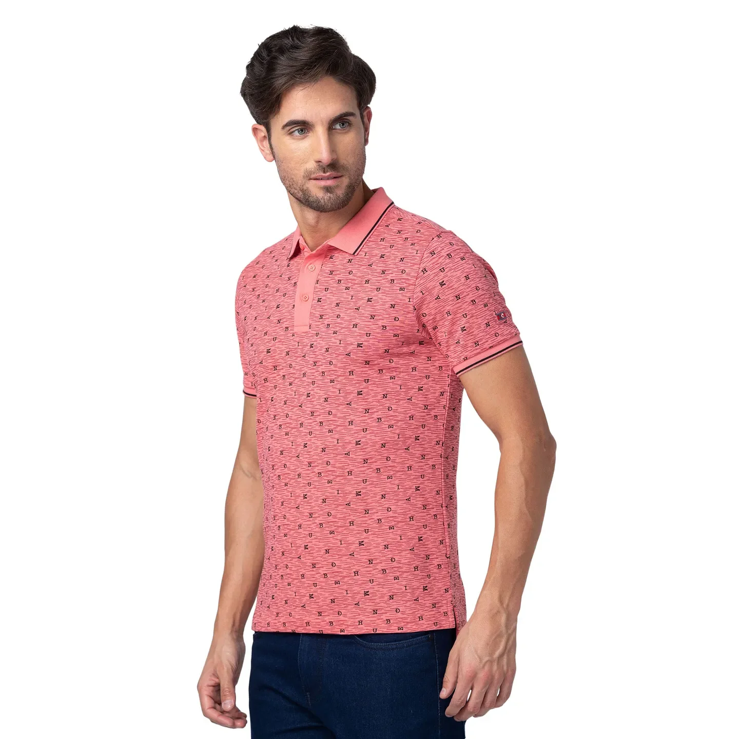 Pink Regular Fit Men's Polo T-Shirt by Being Human Clothing - Image 4