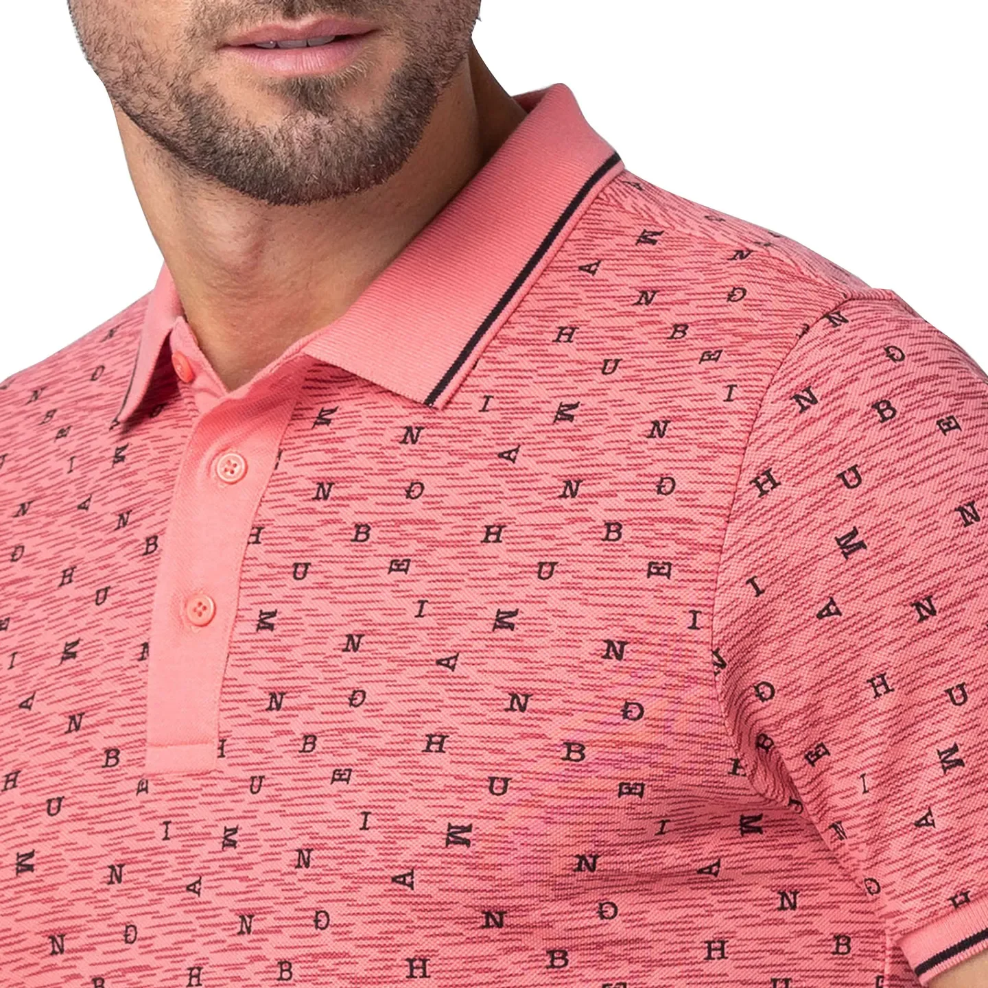 Pink Regular Fit Men's Polo T-Shirt by Being Human Clothing - Image 5