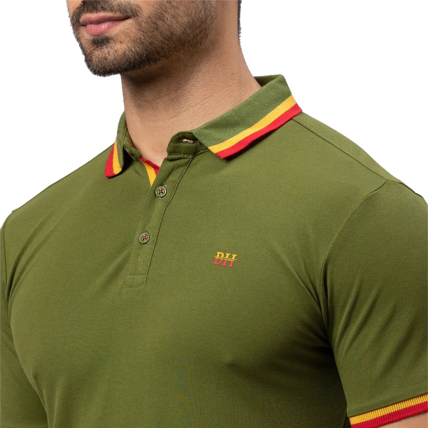 Green Regular Fit Men's Polo T-shirt by Being Human Clothing - Image 5