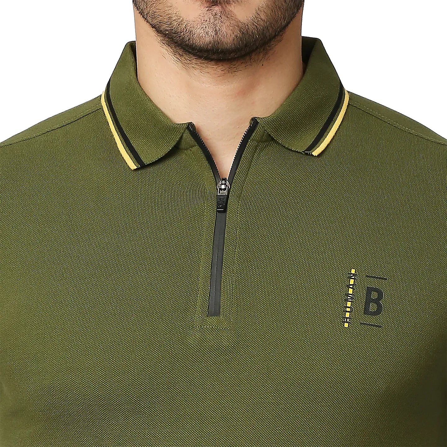Green Regular Fit Men's Polo T-Shirt by Being Human Clothing - Image 5