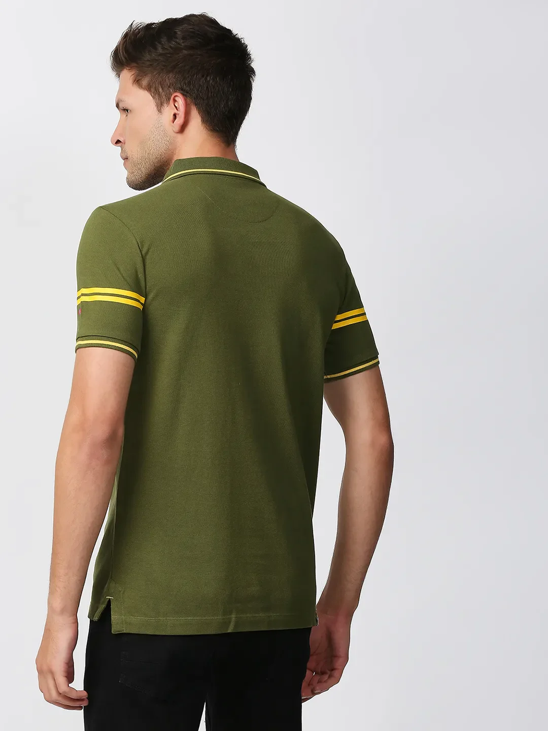 Green Regular Fit Men's Polo T-Shirt by Being Human Clothing - Image 4