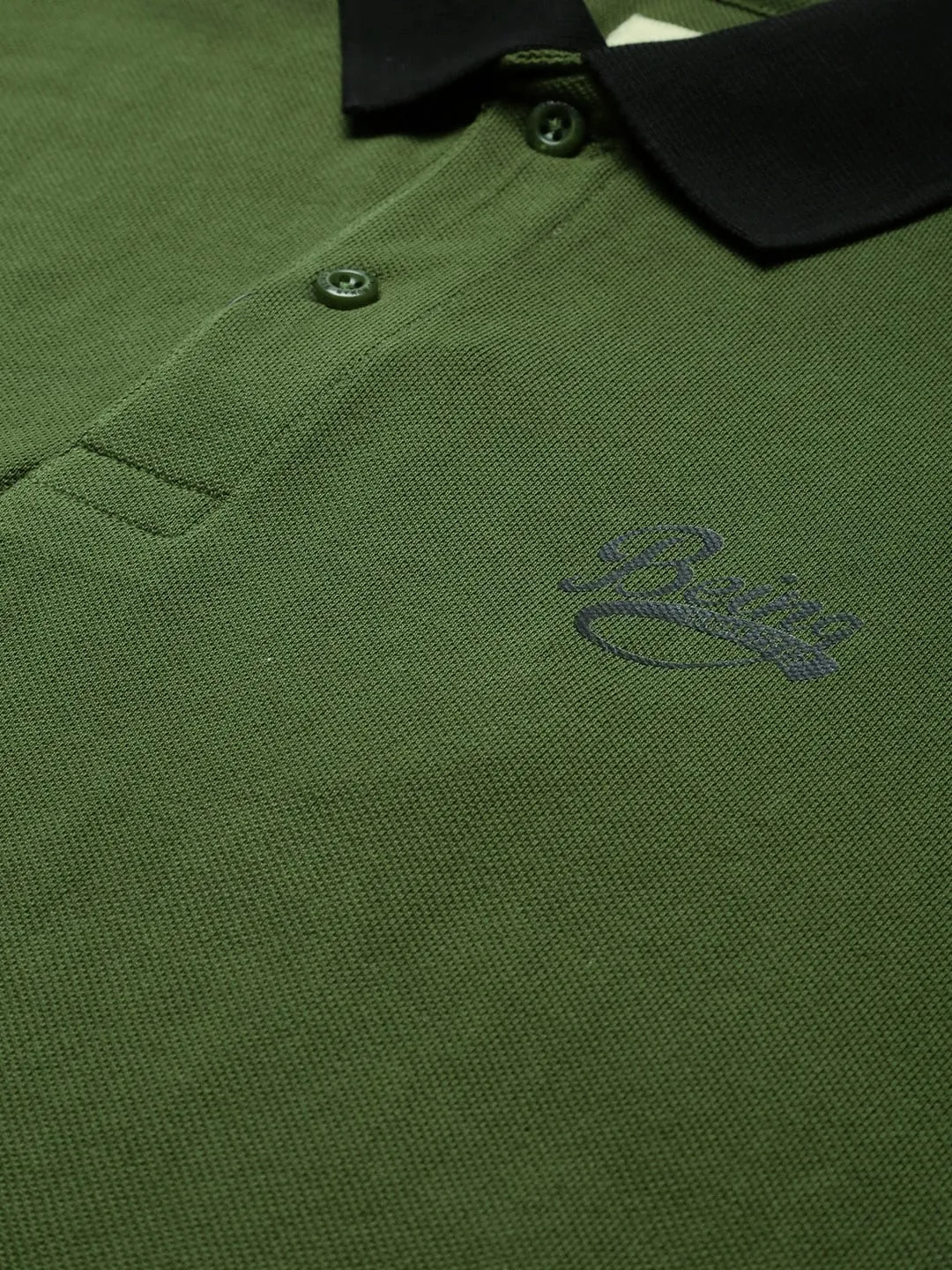 Green Regular Fit Men's Polo T-Shirt by Being Human Clothing - Image 4