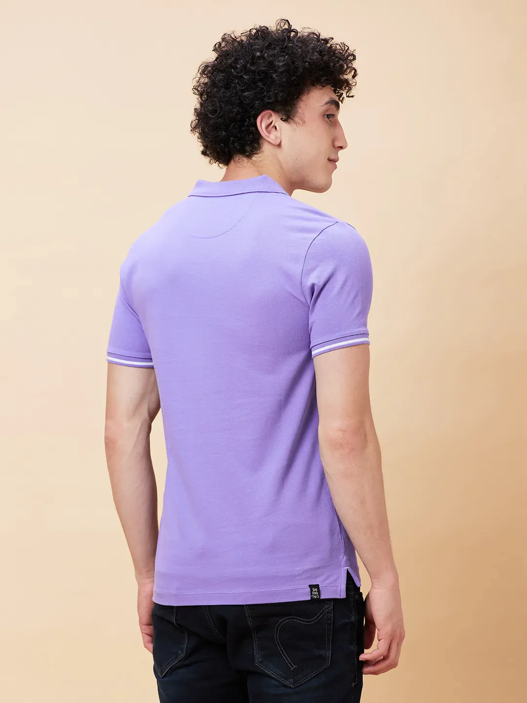 Purple Regular Fit Men's Polo T-Shirt by Being Human Clothing - Image 4