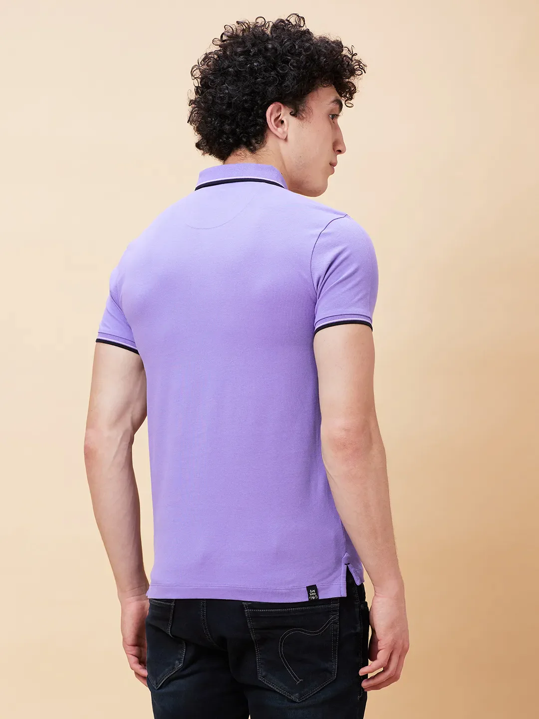 Purple Regular Fit Men's Polo T-Shirt by Being Human Clothing - Image 4