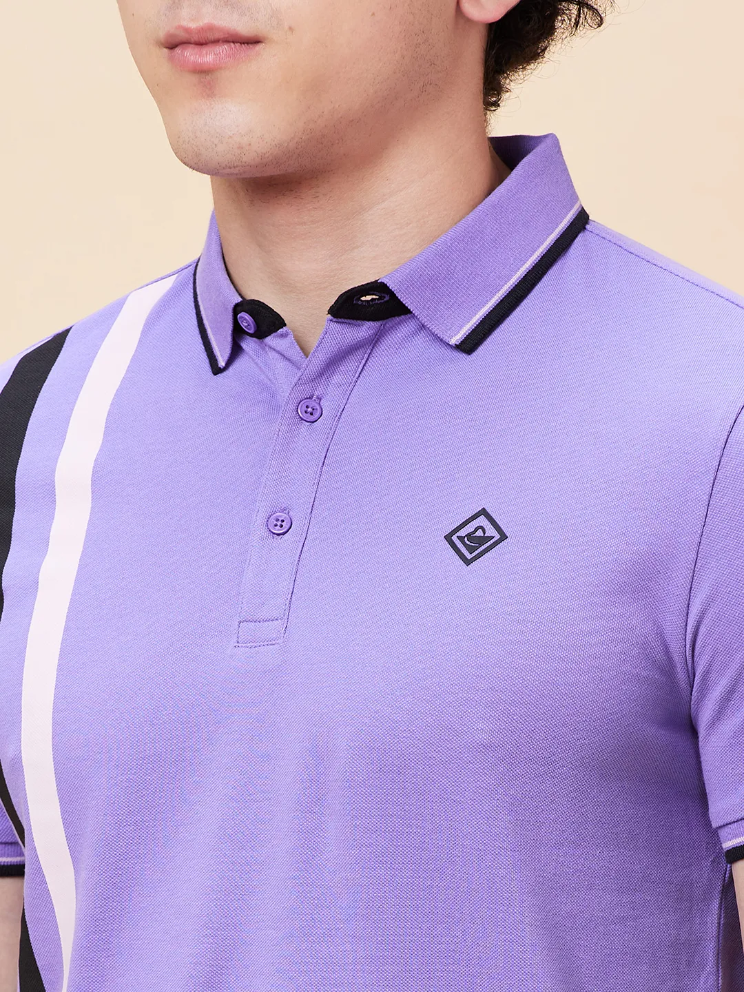 Purple Regular Fit Men's Polo T-Shirt by Being Human Clothing - Image 5