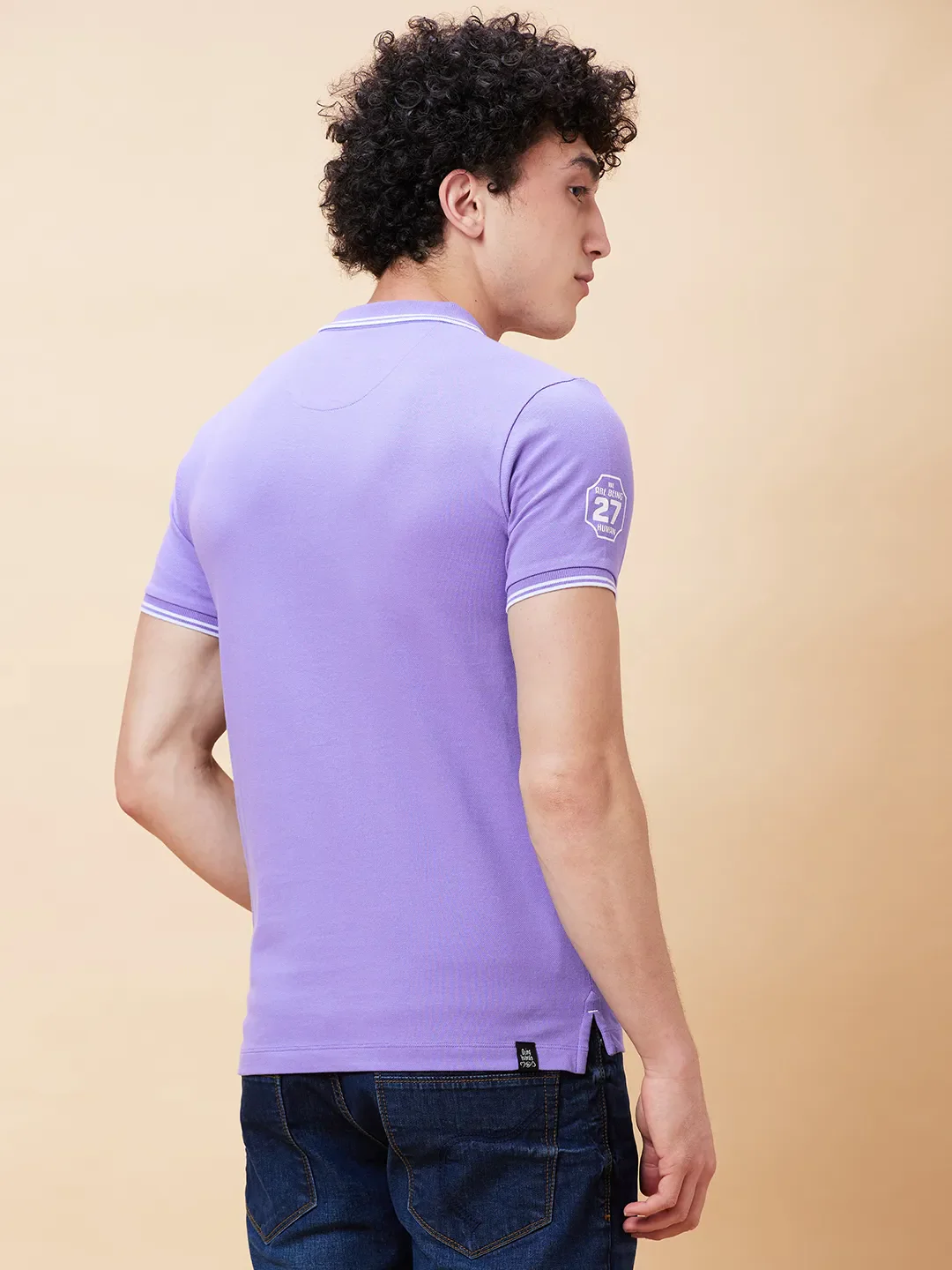 Dahalia Purple Regular Fit Men's Polo T-Shirt by Being Human Clothing - Image 4