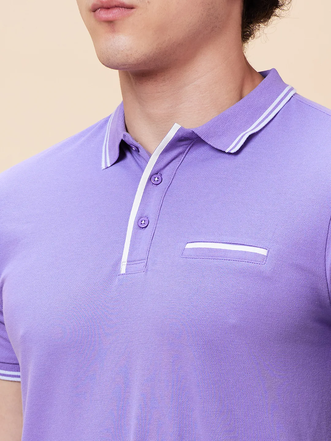 Dahalia Purple Regular Fit Men's Polo T-Shirt by Being Human Clothing - Image 5