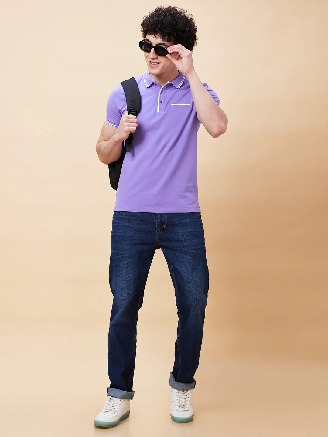 Dahalia Purple Regular Fit Men's Polo T-Shirt by Being Human Clothing - Image 6