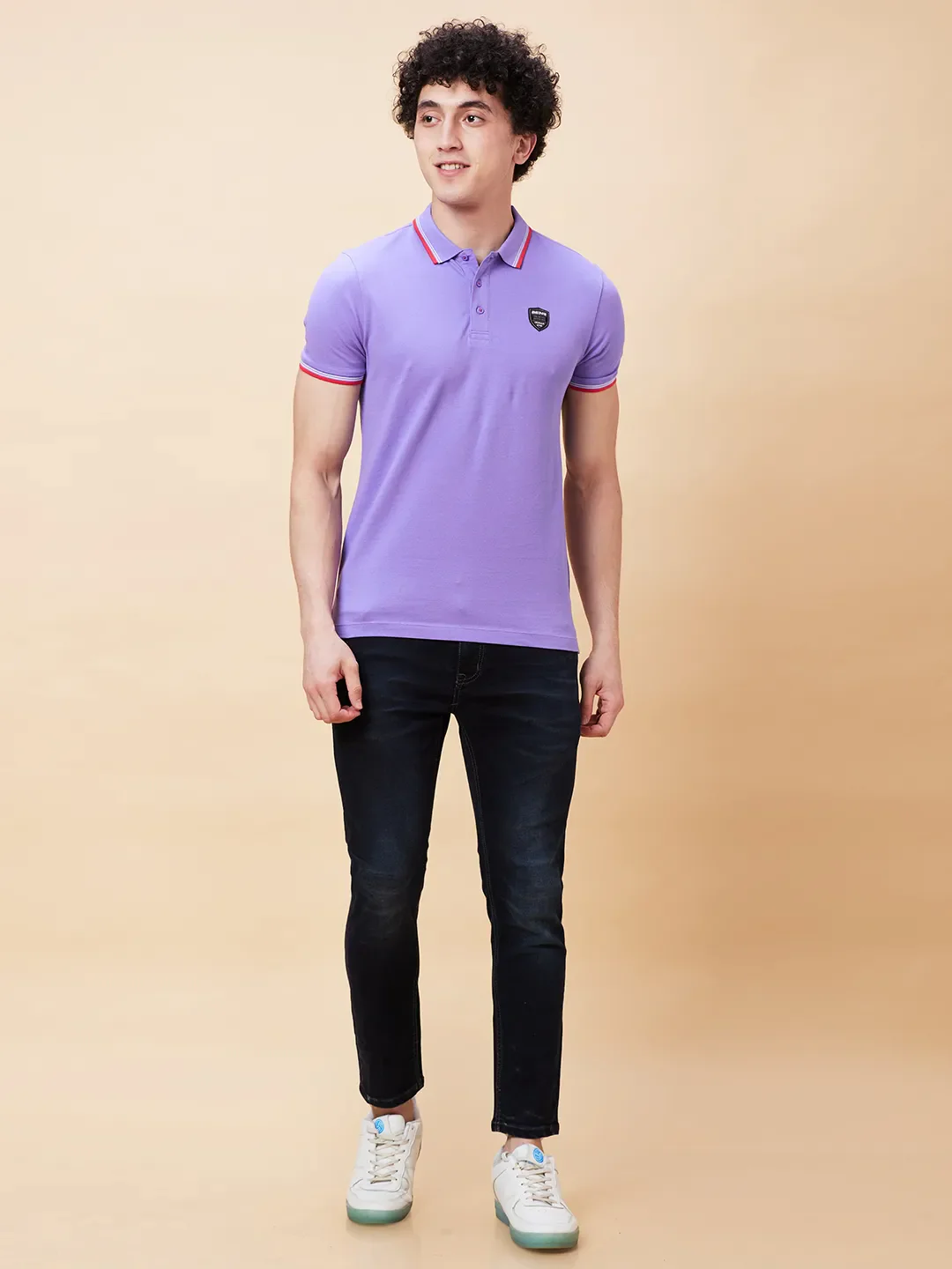 Purple Regular Fit Men's Polo T-Shirt by Being Human Clothing - Image 2