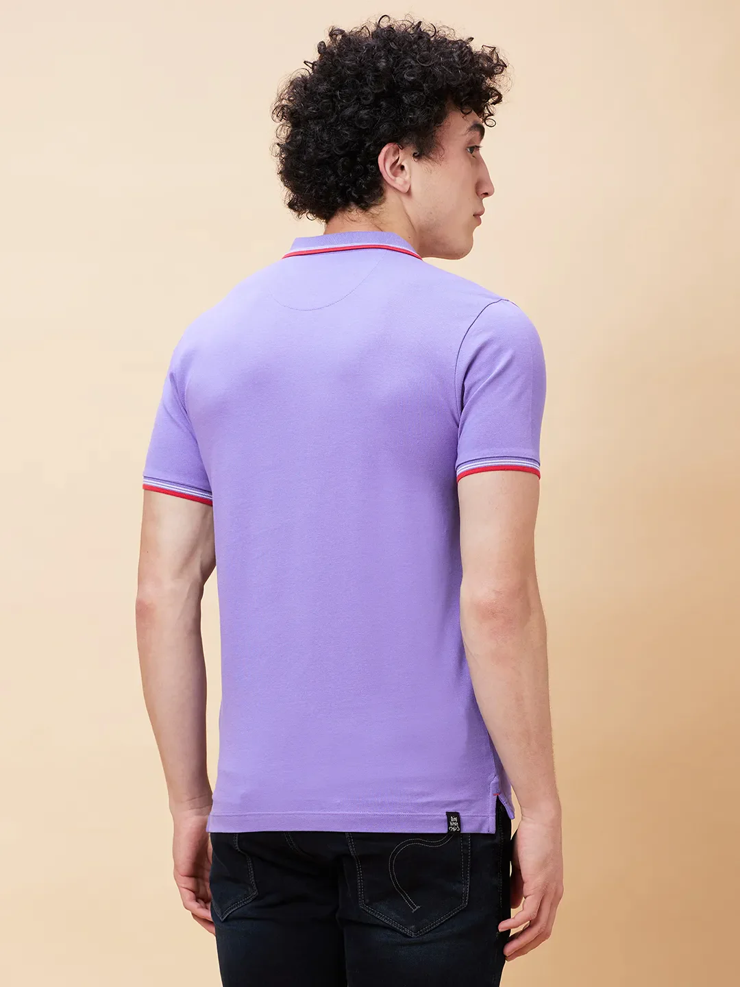 Purple Regular Fit Men's Polo T-Shirt by Being Human Clothing - Image 4