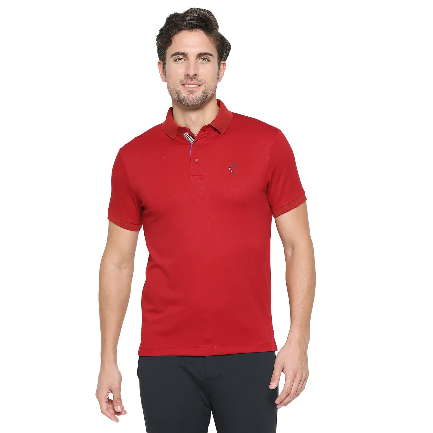 RED Regular Fit Men's Polo T-Shirt by Being Human Clothing