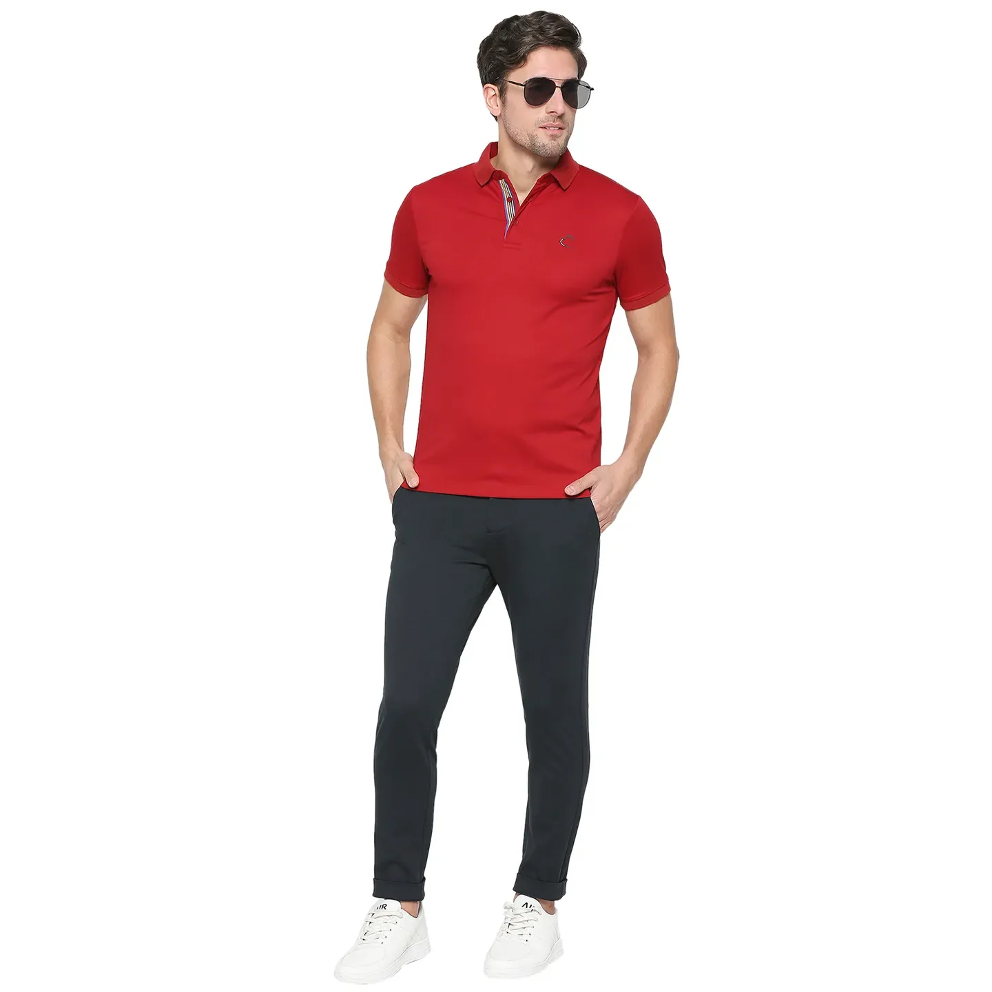 RED Regular Fit Men's Polo T-Shirt by Being Human Clothing - Image 6