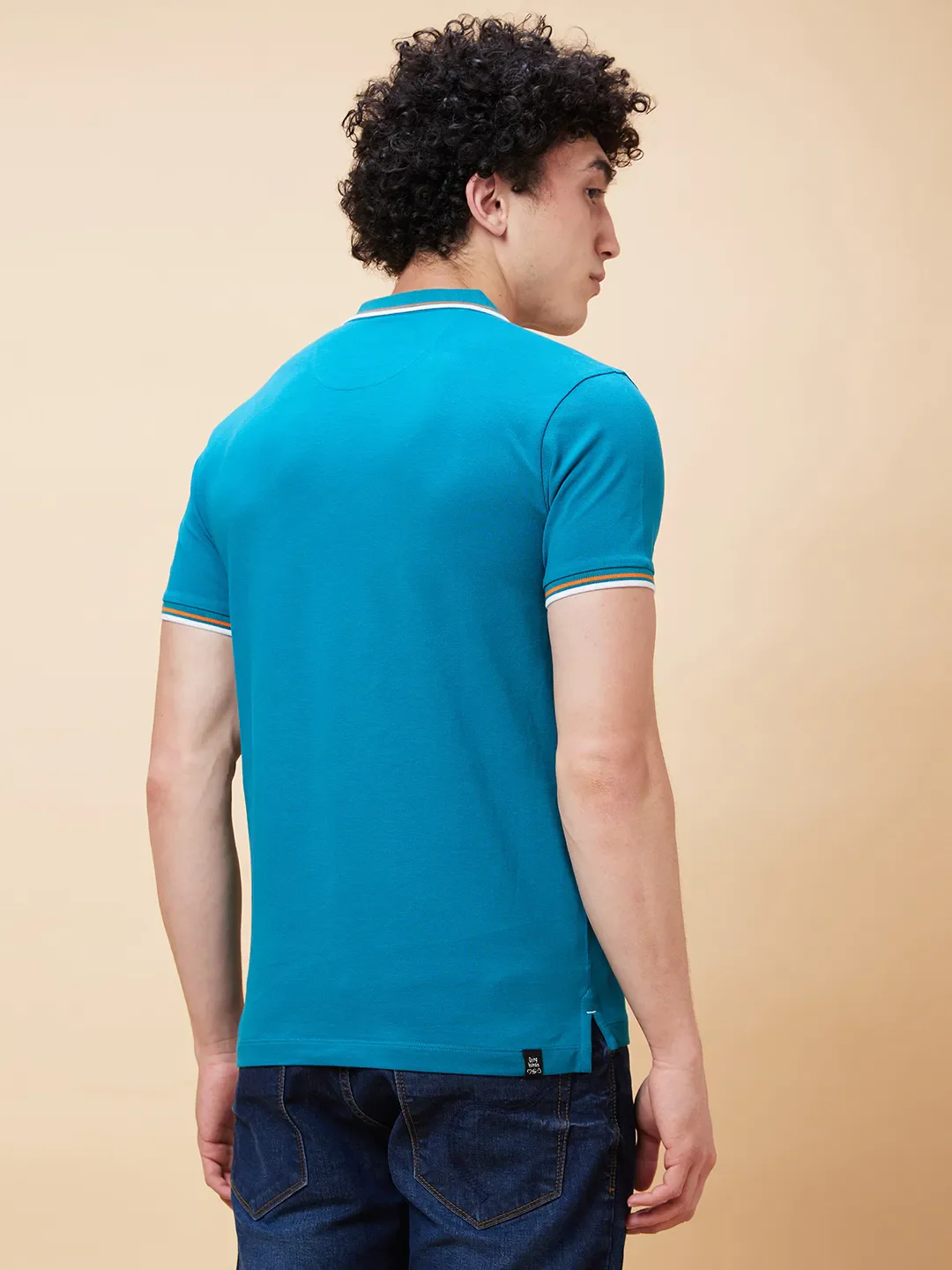 Deep Lake Regular Fit Men's Polo T-Shirt by Being Human Clothing - Image 4