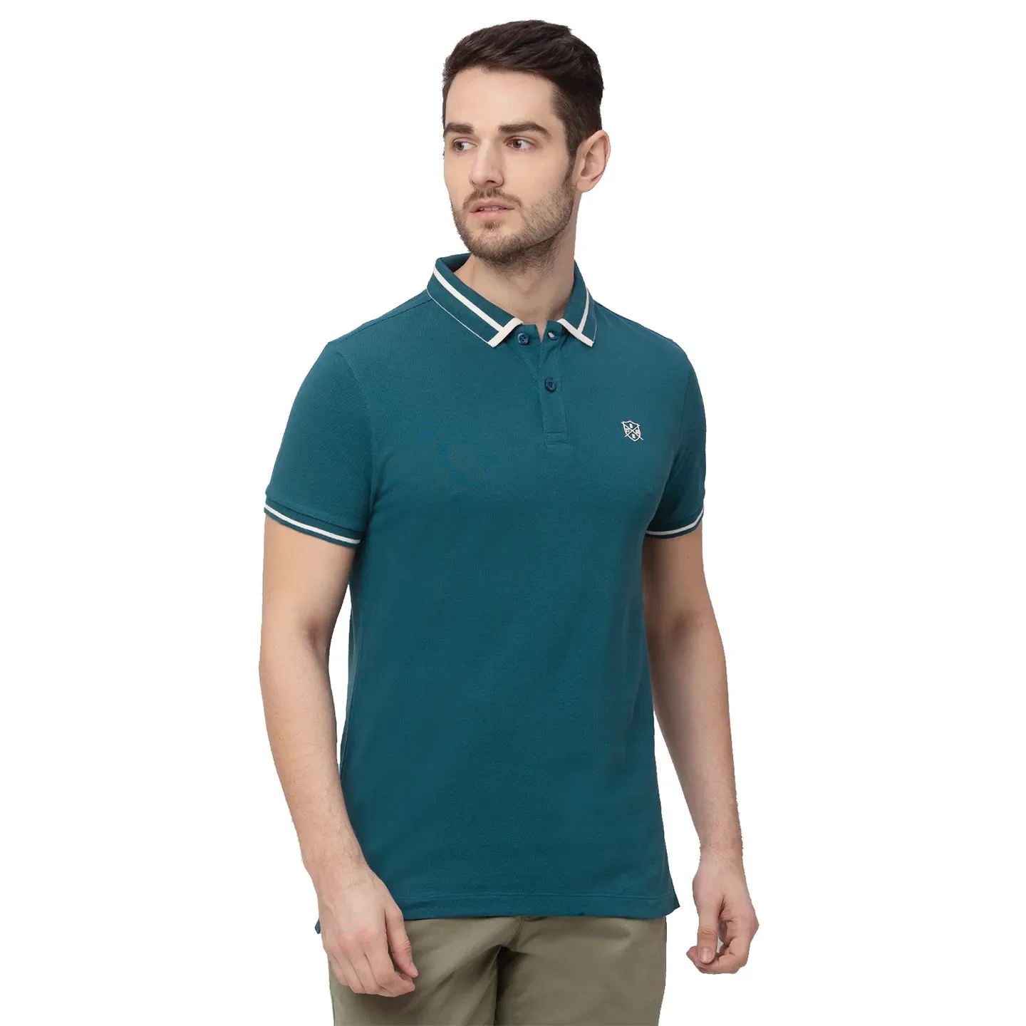 Green Regular Fit Men's Polo T-Shirt by Being Human Clothing
