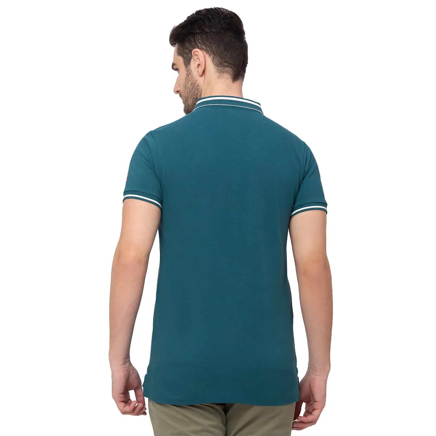 Green Regular Fit Men's Polo T-Shirt by Being Human Clothing - Image 6