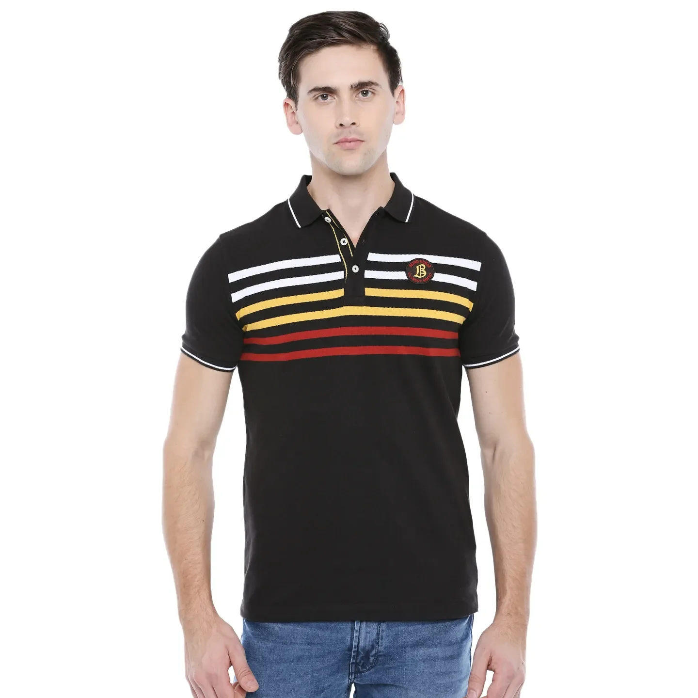 Brown Regular Fit Men's Polo T-Shirt by Being Human Clothing