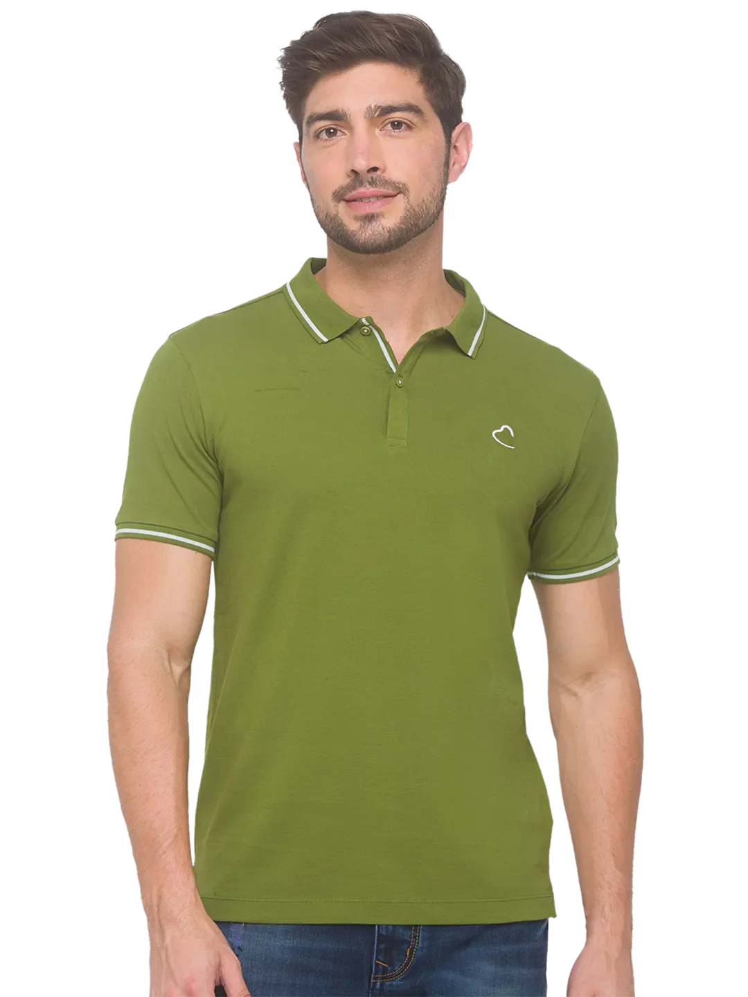 Dark Green Regular Fit Men's Polo T-shirt by Being Human Clothing