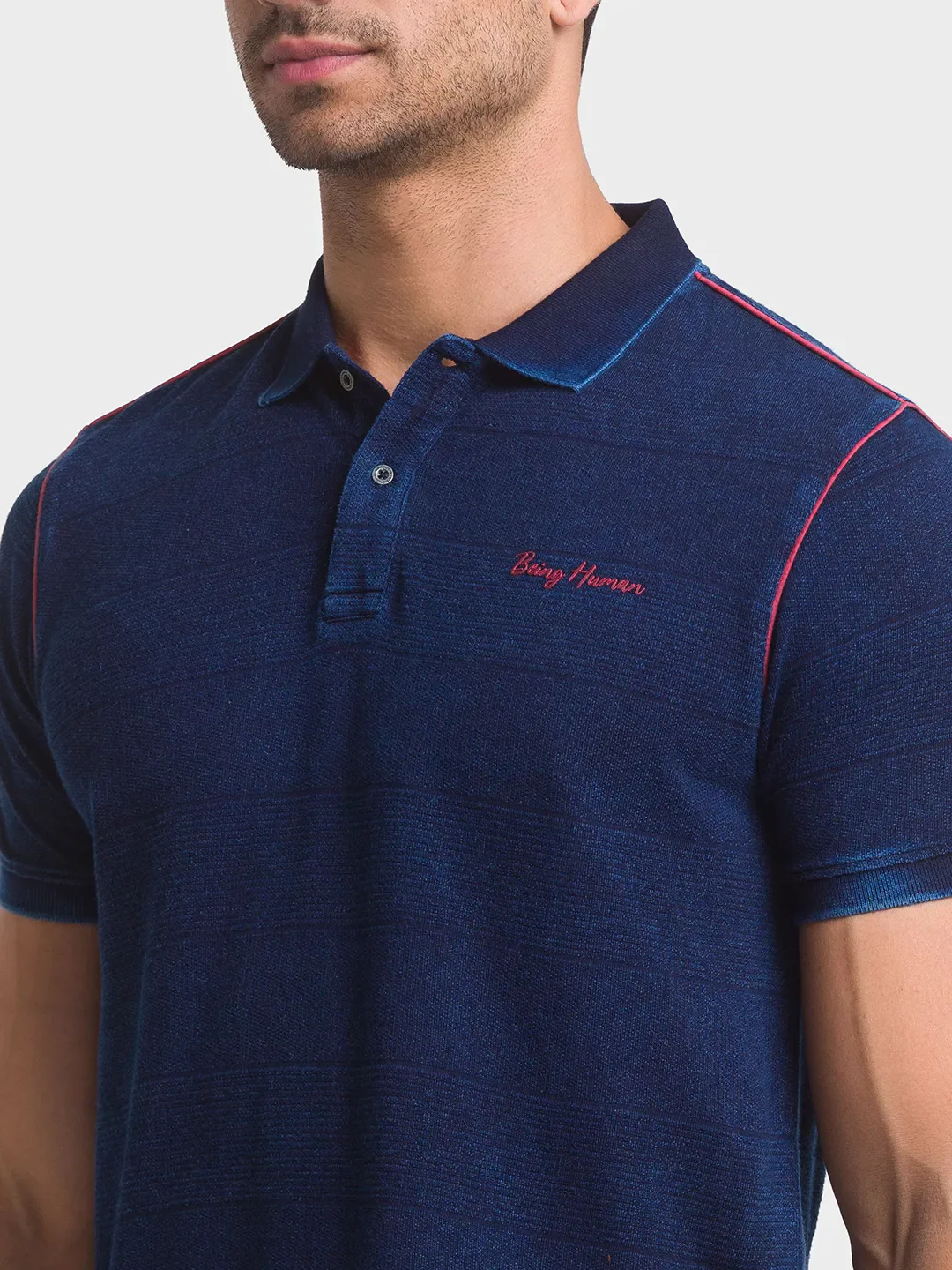Purple Regular Fit Men's Polo T-Shirt by Being Human Clothing - Image 4
