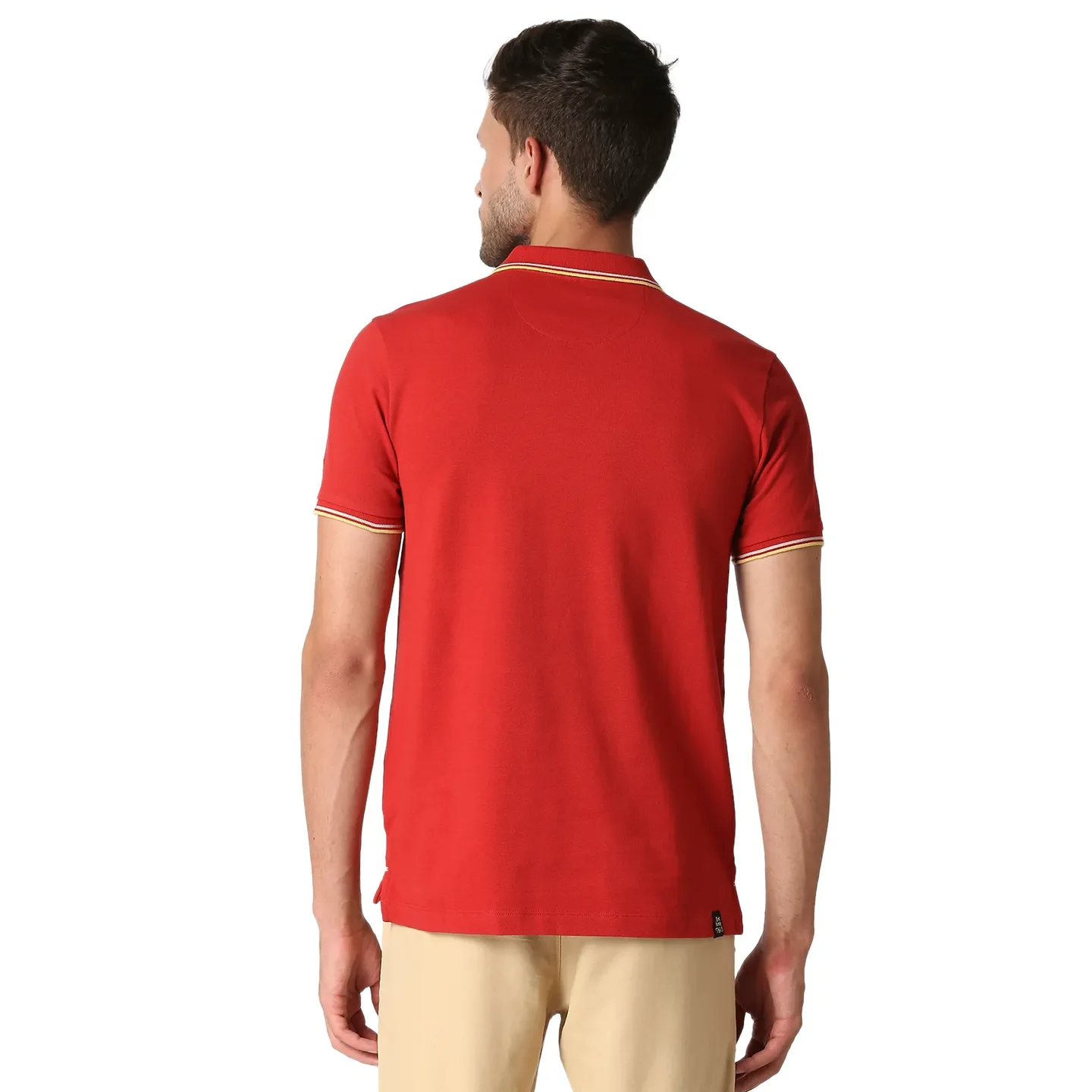Dark Red Regular Fit Men's Polo T-Shirt by Being Human Clothing - Image 3