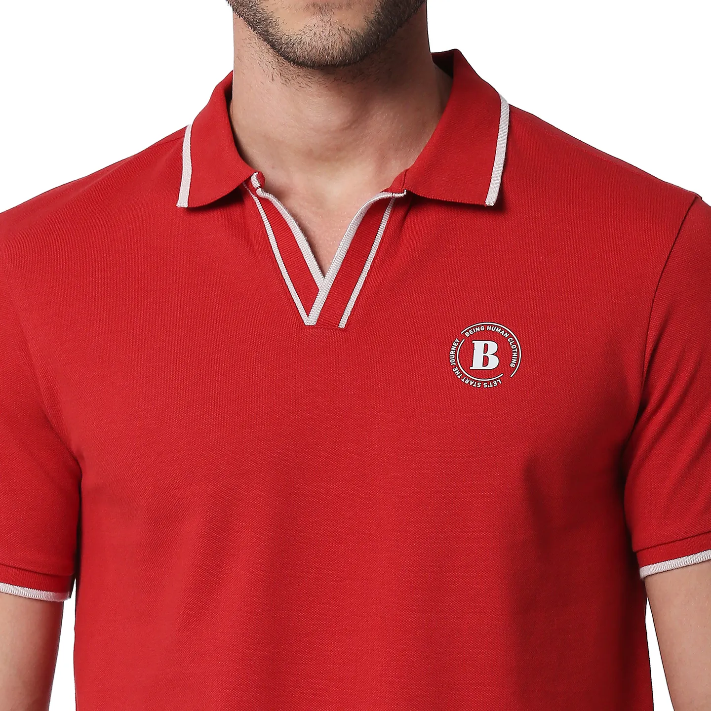 Dark Red Regular Fit Men's Polo T-Shirt by Being Human Clothing - Image 5