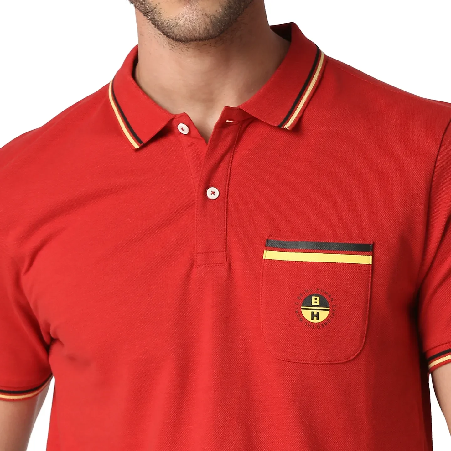 Dark Red Regular Fit Men's Polo T-Shirt by Being Human Clothing - Image 5