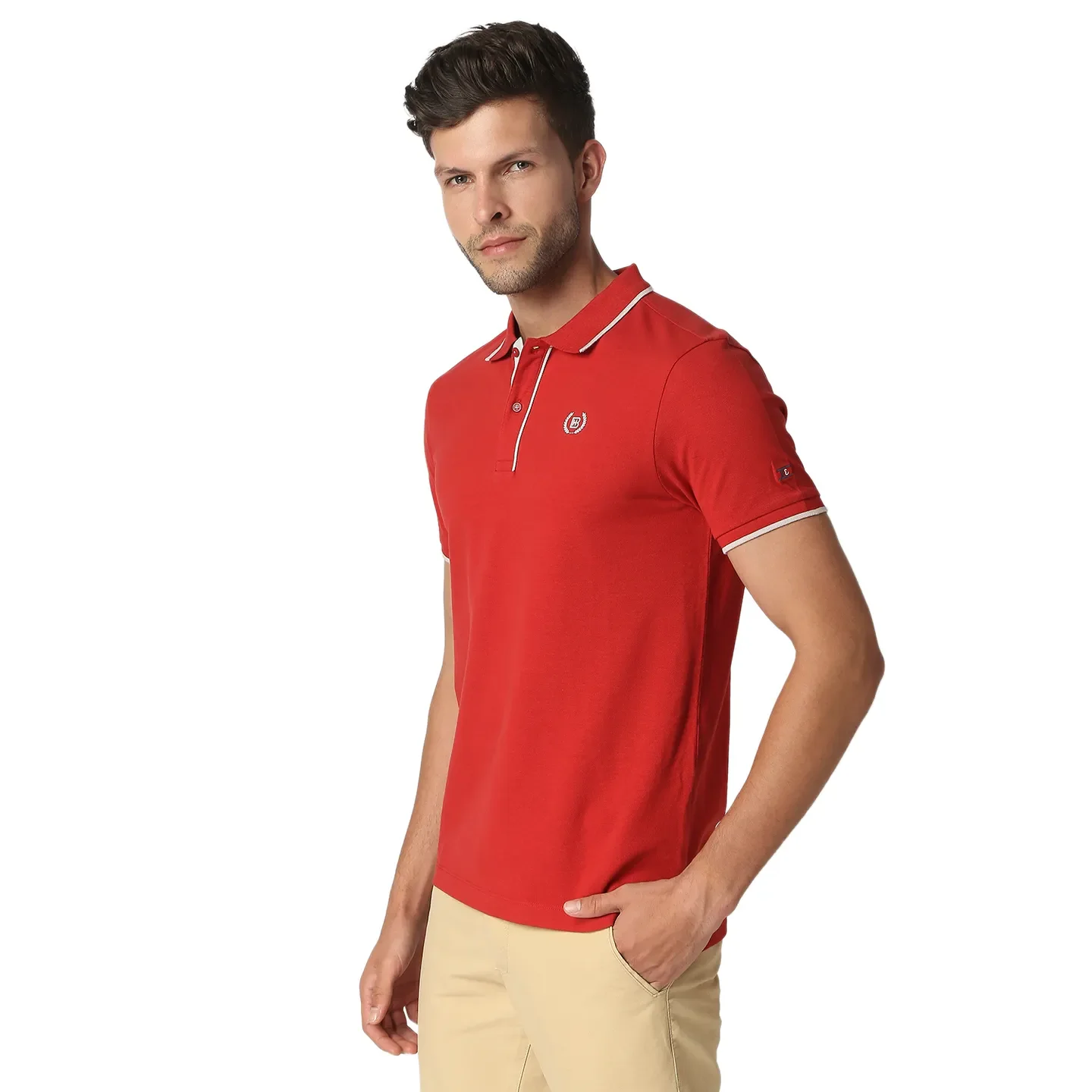 Dark Red Regular Fit Men's Polo T-Shirt by Being Human Clothing - Image 5