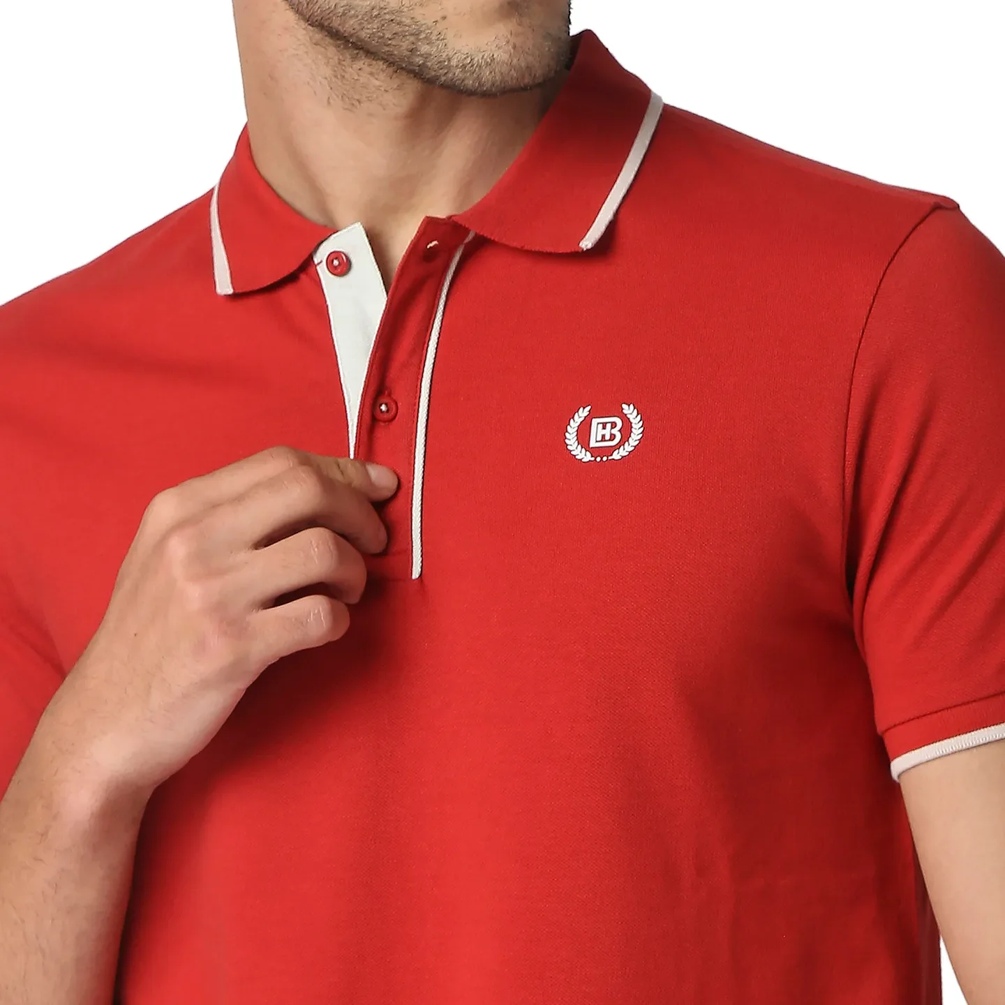 Dark Red Regular Fit Men's Polo T-Shirt by Being Human Clothing - Image 7