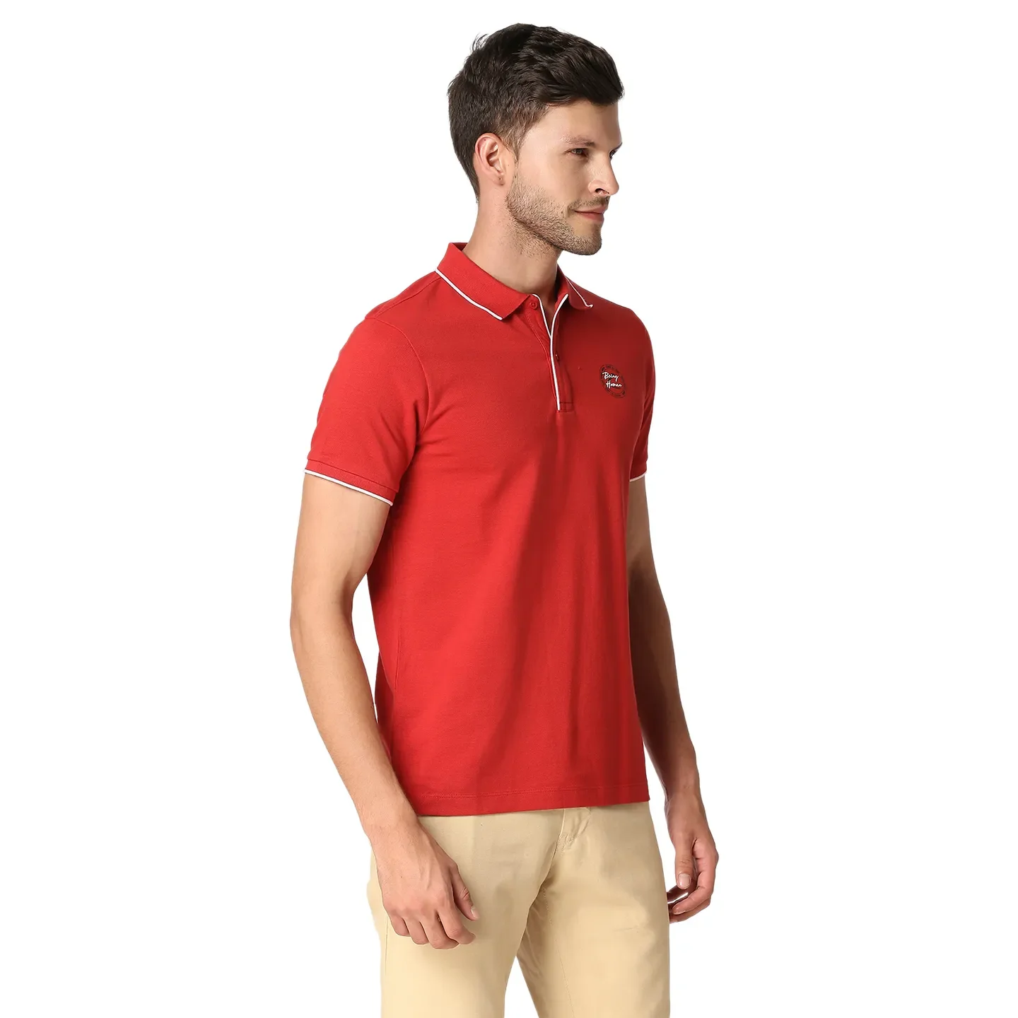 Red Regular Fit Men's Polo T-Shirt by Being Human Clothing - Image 3