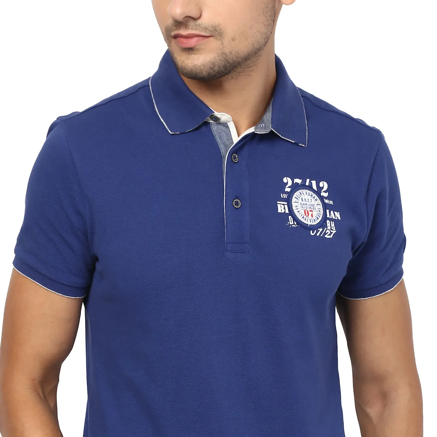 Dark Royal Regular Fit Men's Polo T-Shirt by Being Human Clothing - Image 2