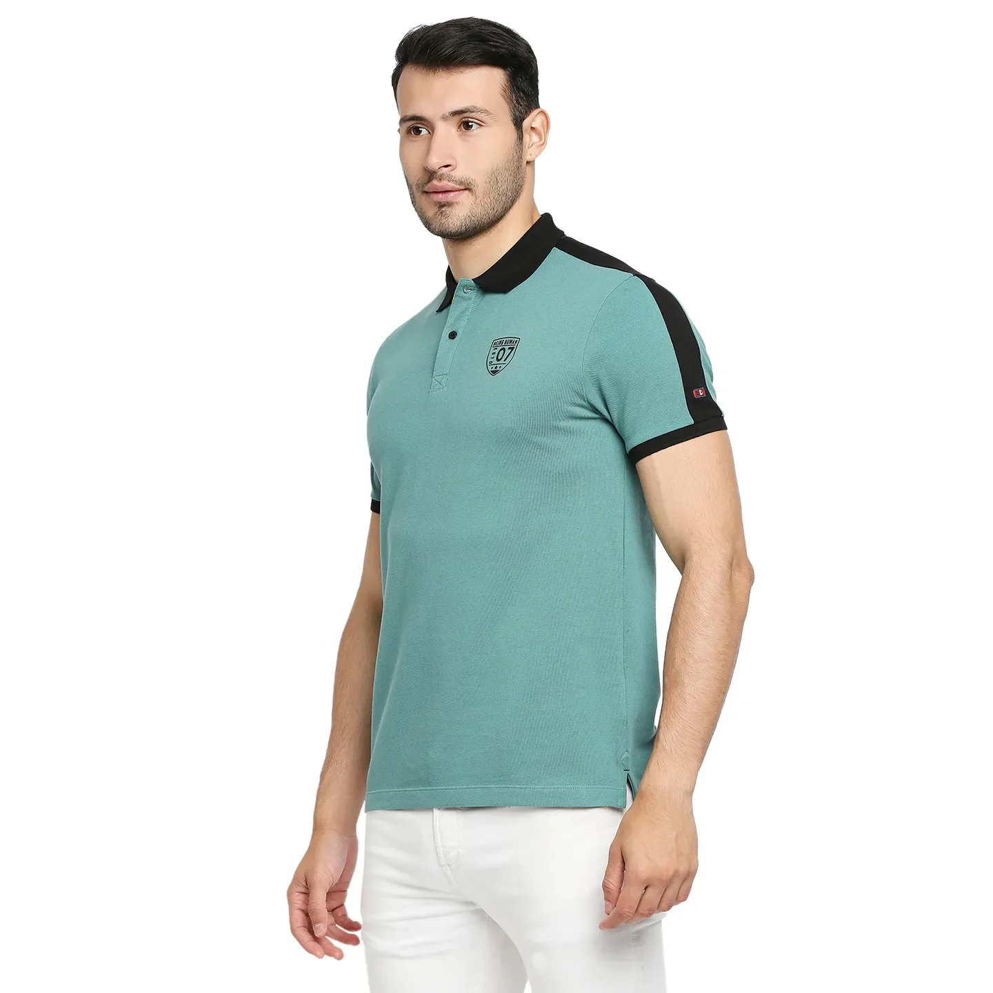 Green Regular Fit Men's Polo T-Shirt by Being Human Clothing - Image 2