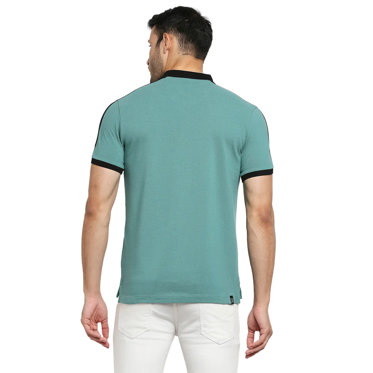 Green Regular Fit Men's Polo T-Shirt by Being Human Clothing - Image 4