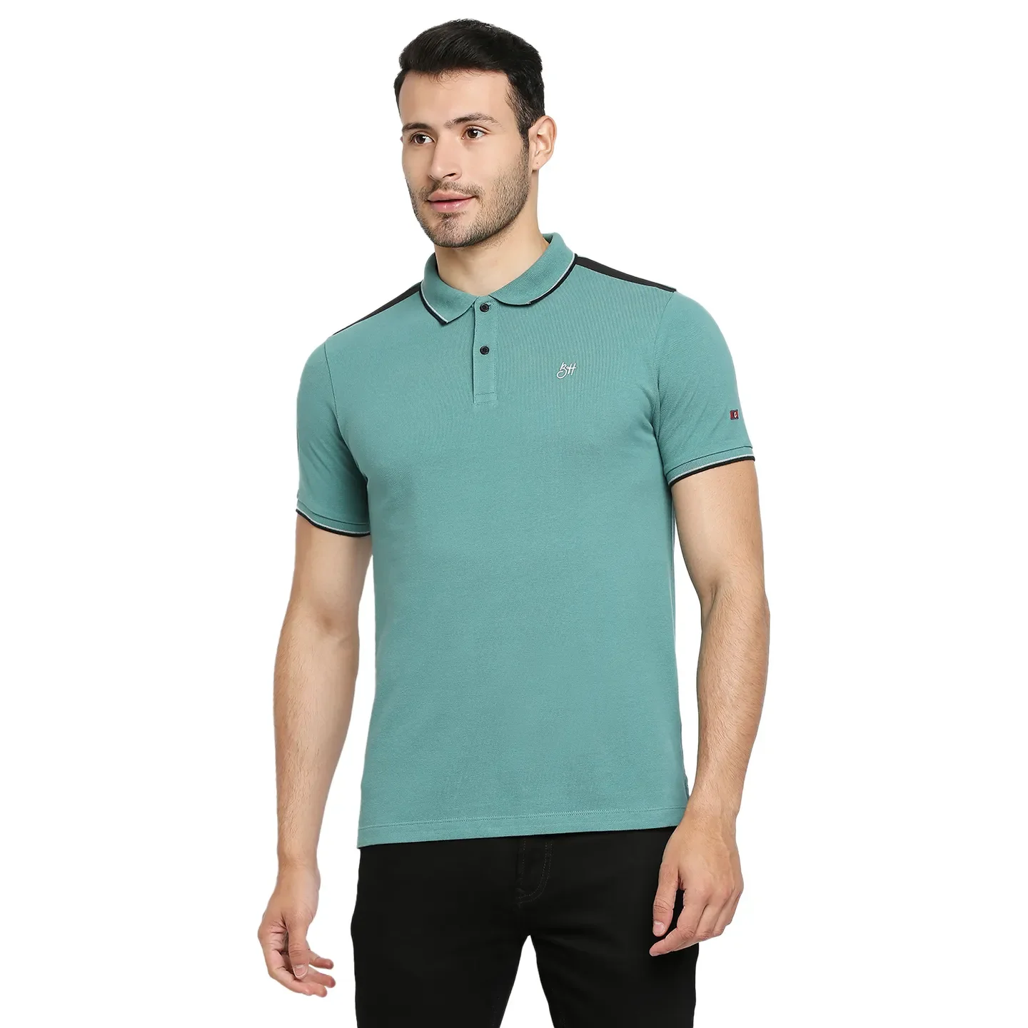 Green Regular Fit Men's Polo T-Shirt by Being Human Clothing