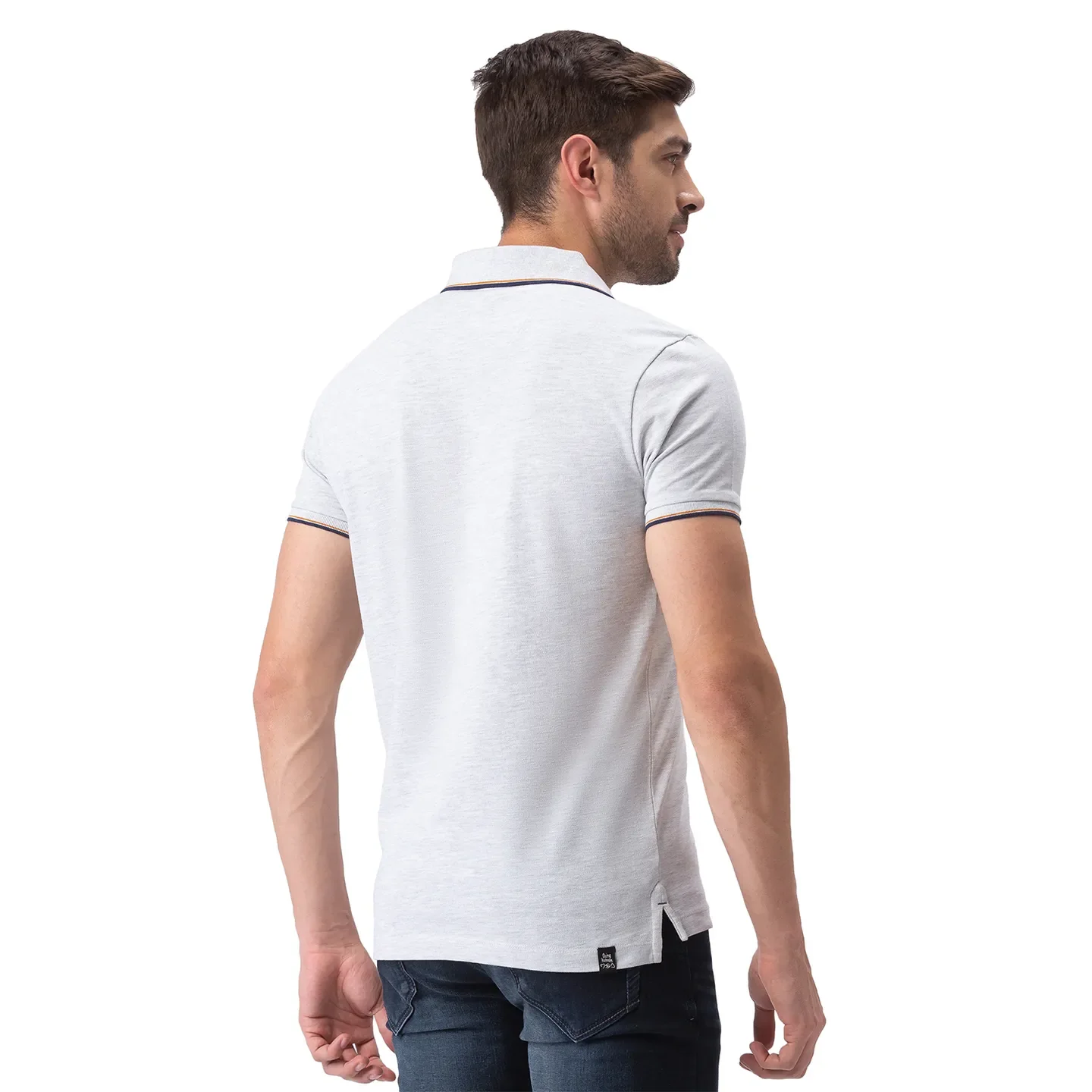 Grey Regular Fit Men's Polo T-Shirt by Being Human Clothing - Image 3