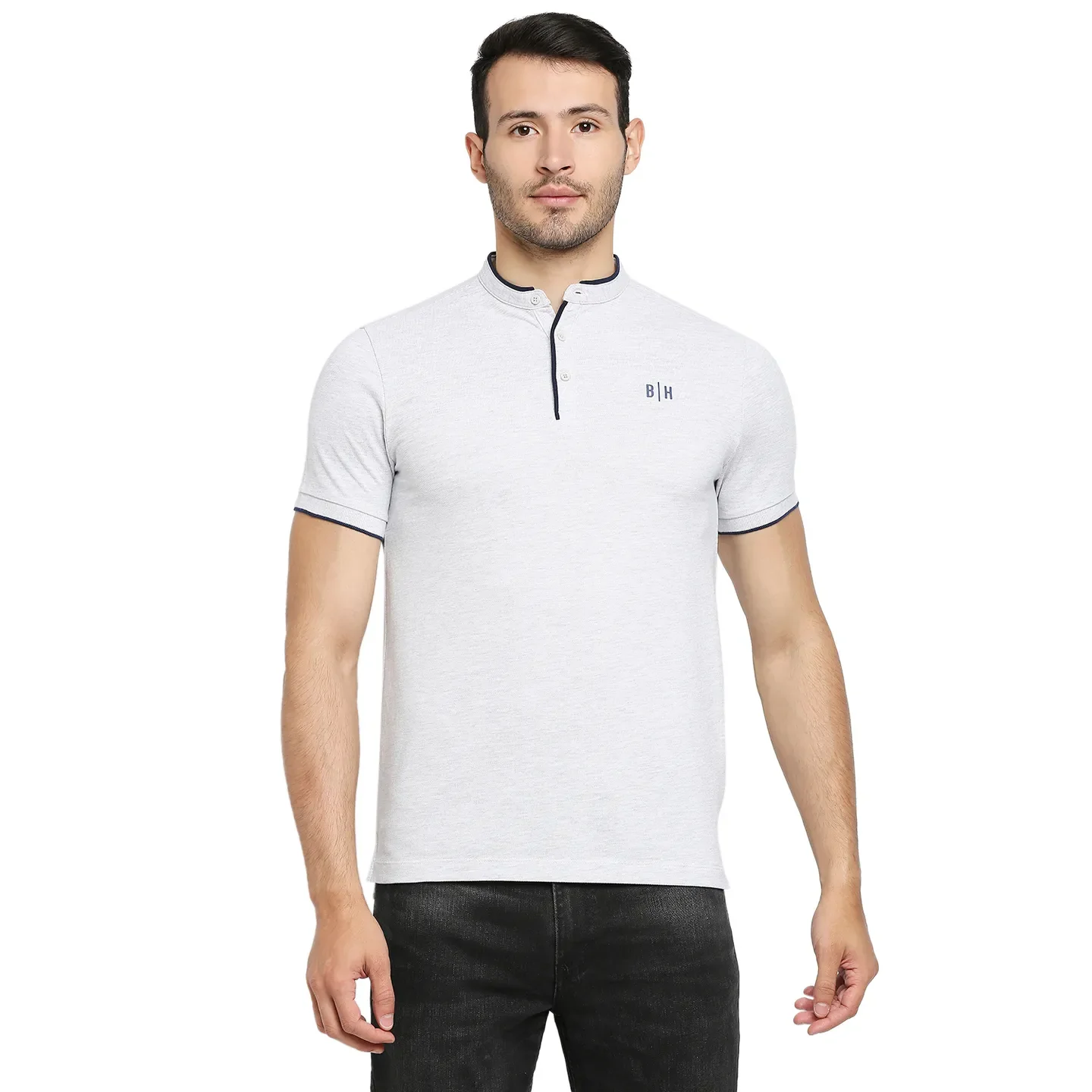 Grey Regular Fit Men's Polo T-Shirt by Being Human Clothing