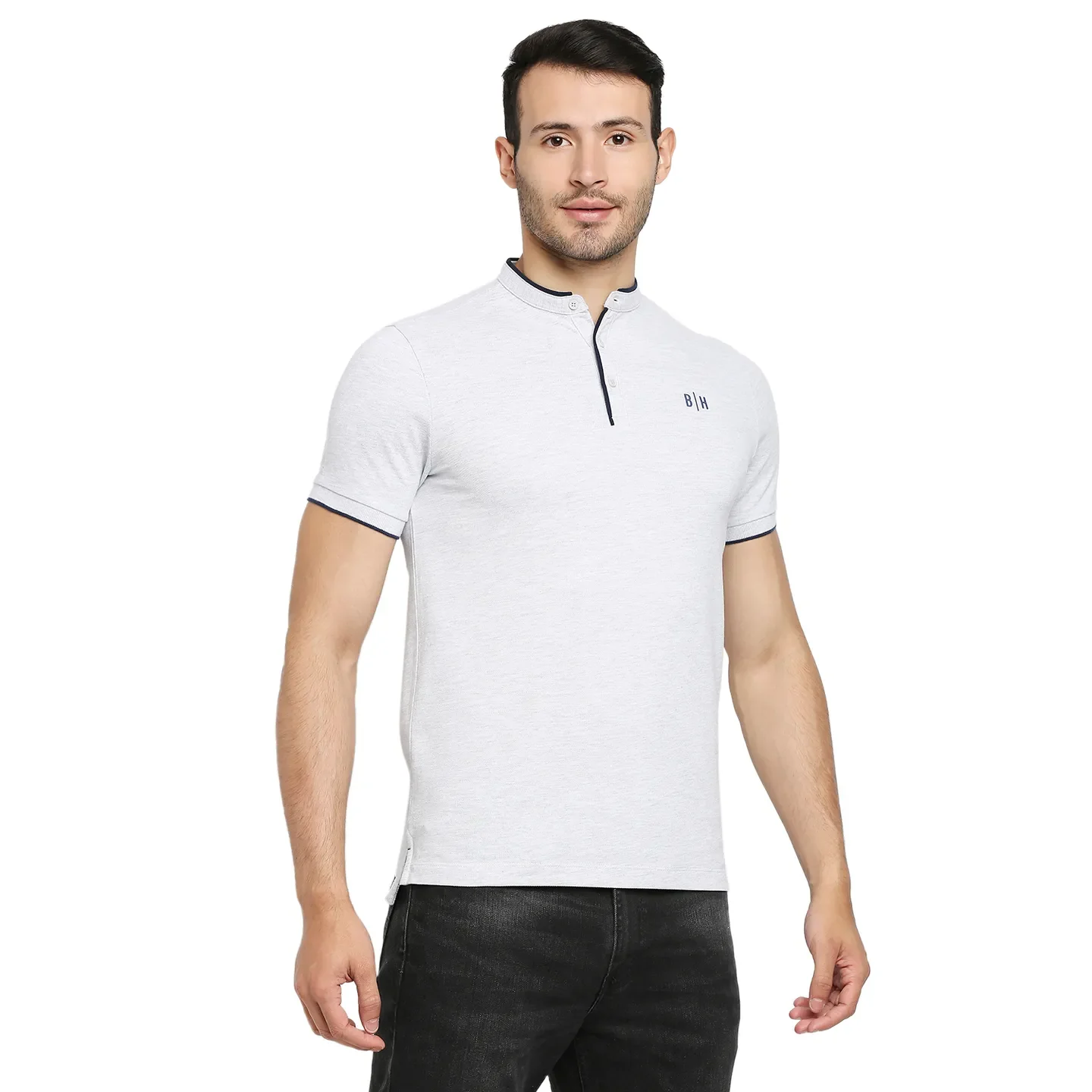 Grey Regular Fit Men's Polo T-Shirt by Being Human Clothing - Image 3