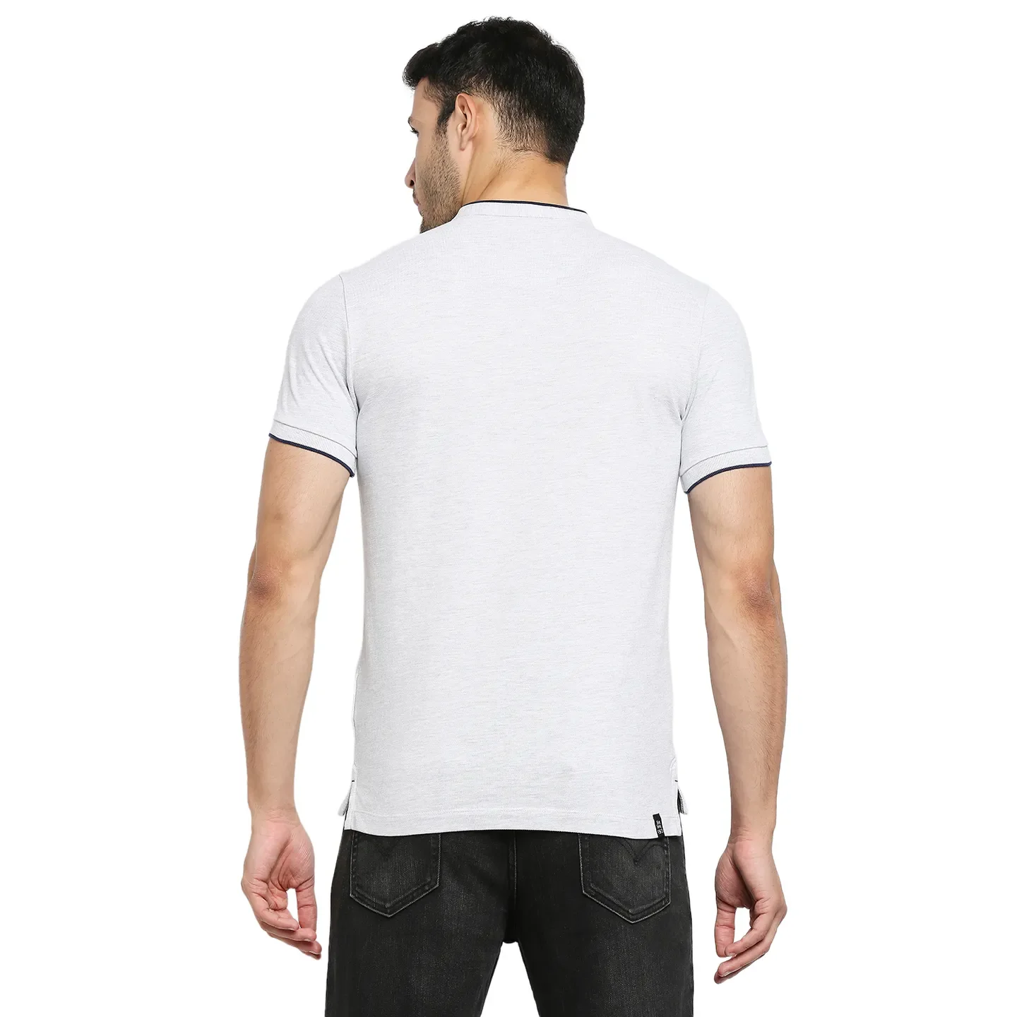 Grey Regular Fit Men's Polo T-Shirt by Being Human Clothing - Image 4