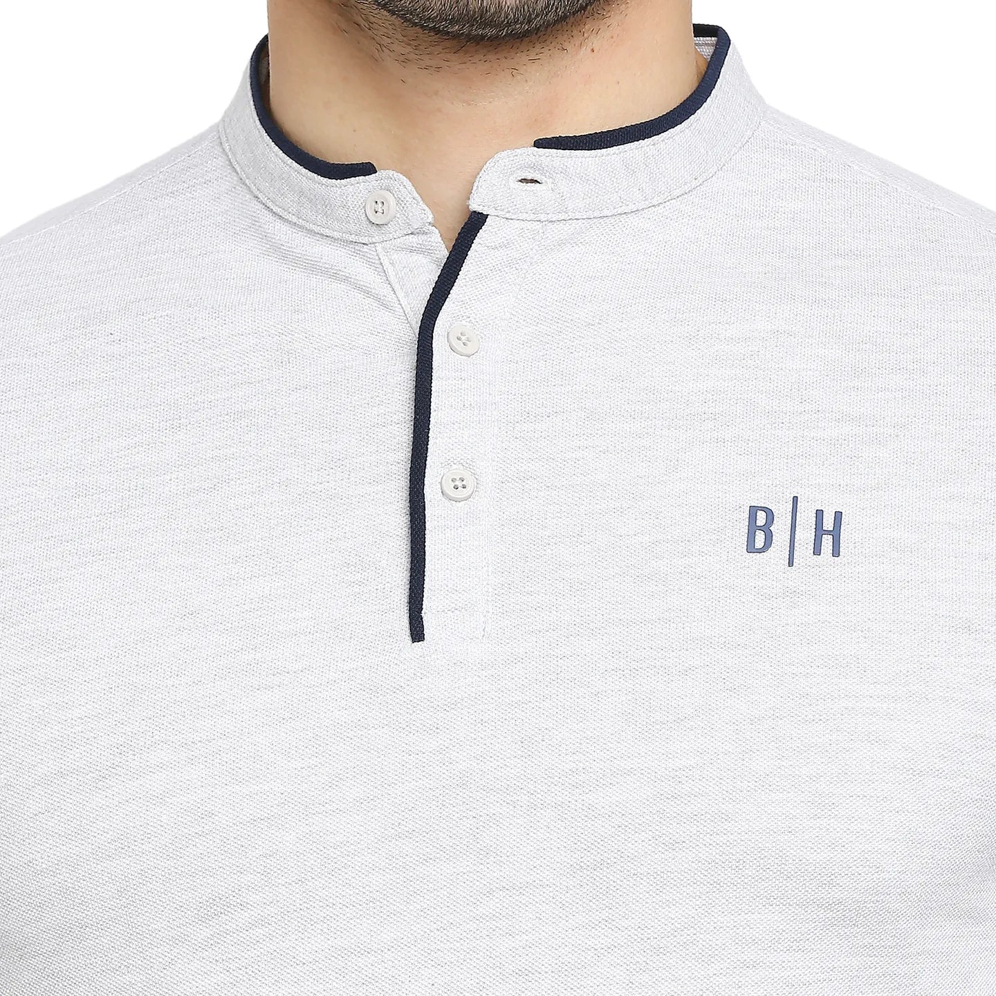 Grey Regular Fit Men's Polo T-Shirt by Being Human Clothing - Image 5