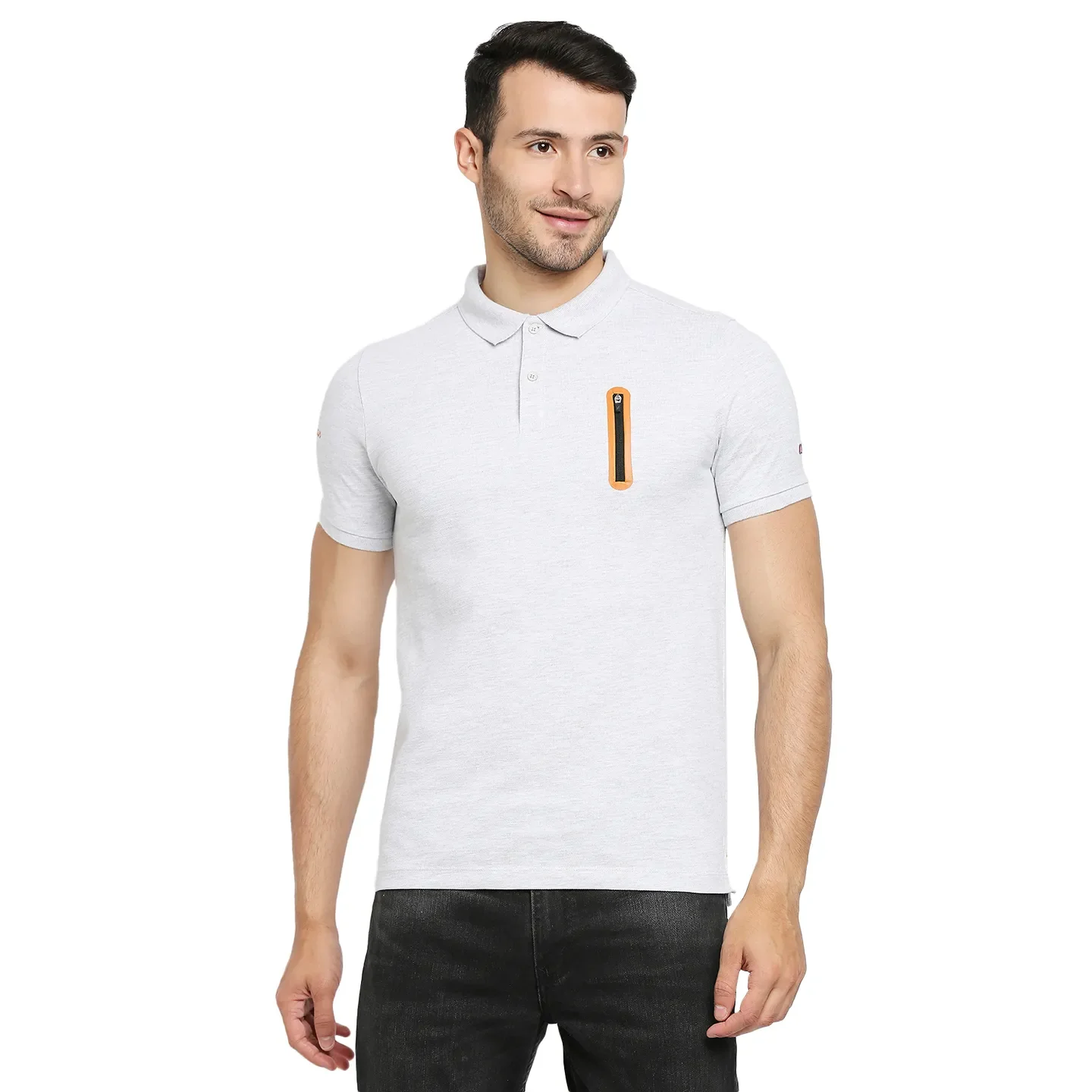 Grey Regular Fit Men's Polo T-Shirt by Being Human Clothing