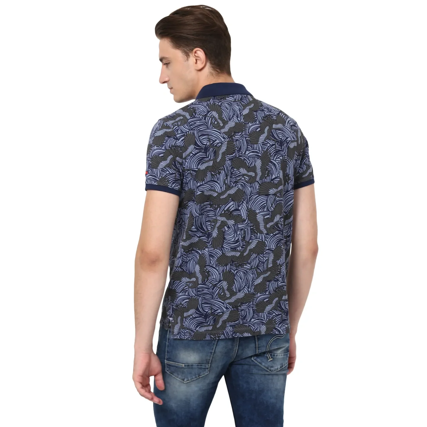 Blue Regular Fit Men's Polo T-Shirt by Being Human Clothing - Image 3