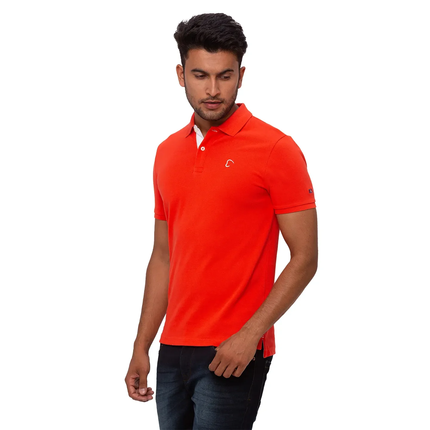Orange Regular Fit Men's Polo T-Shirt by Being Human Clothing - Image 3