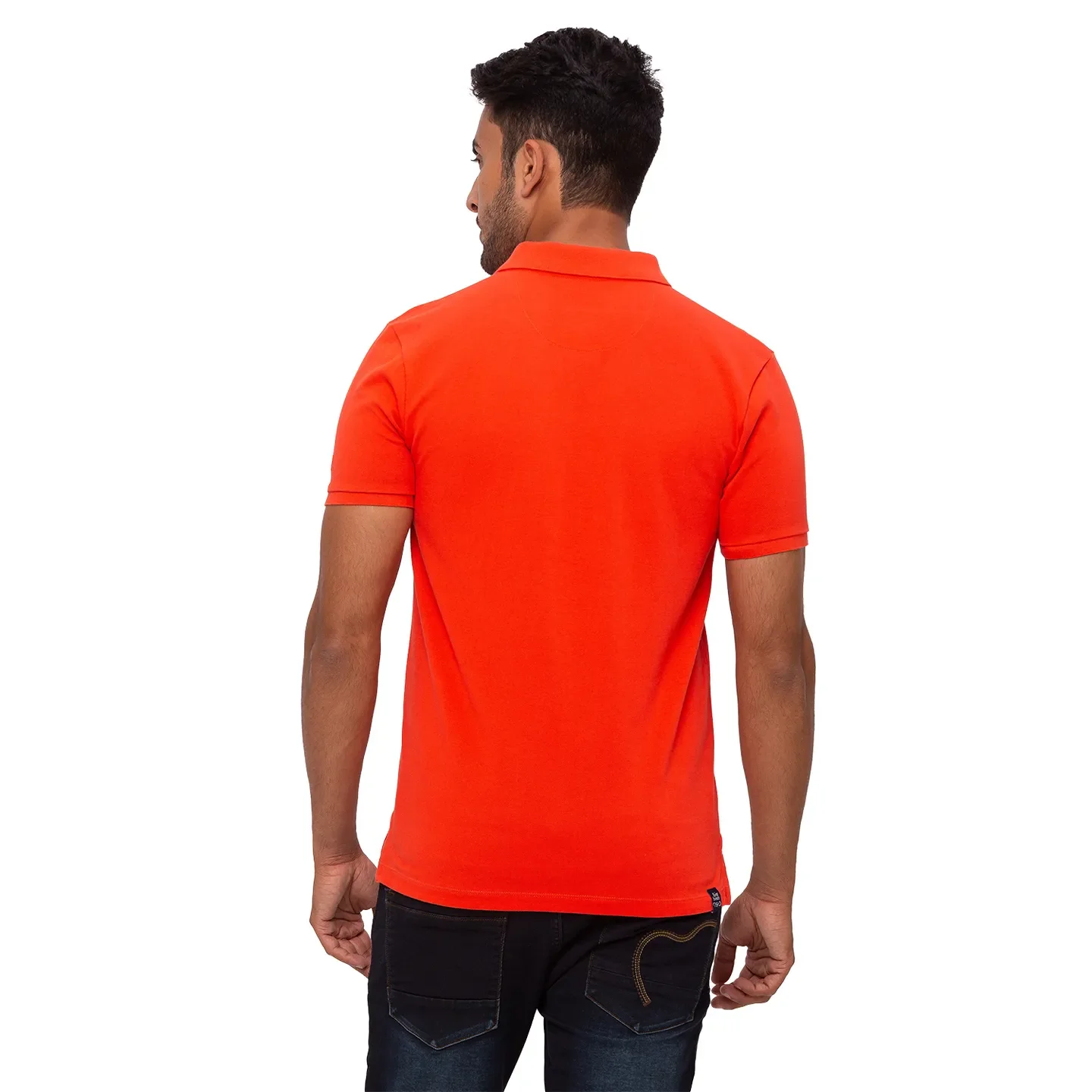 Orange Regular Fit Men's Polo T-Shirt by Being Human Clothing - Image 4
