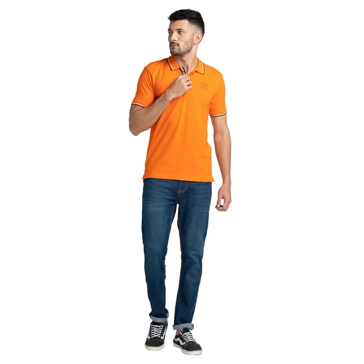 Blue Regular Fit Men's Polo T-Shirt by Being Human Clothing - Image 2