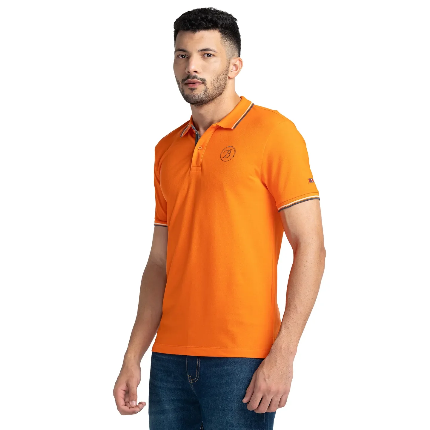 Blue Regular Fit Men's Polo T-Shirt by Being Human Clothing - Image 4