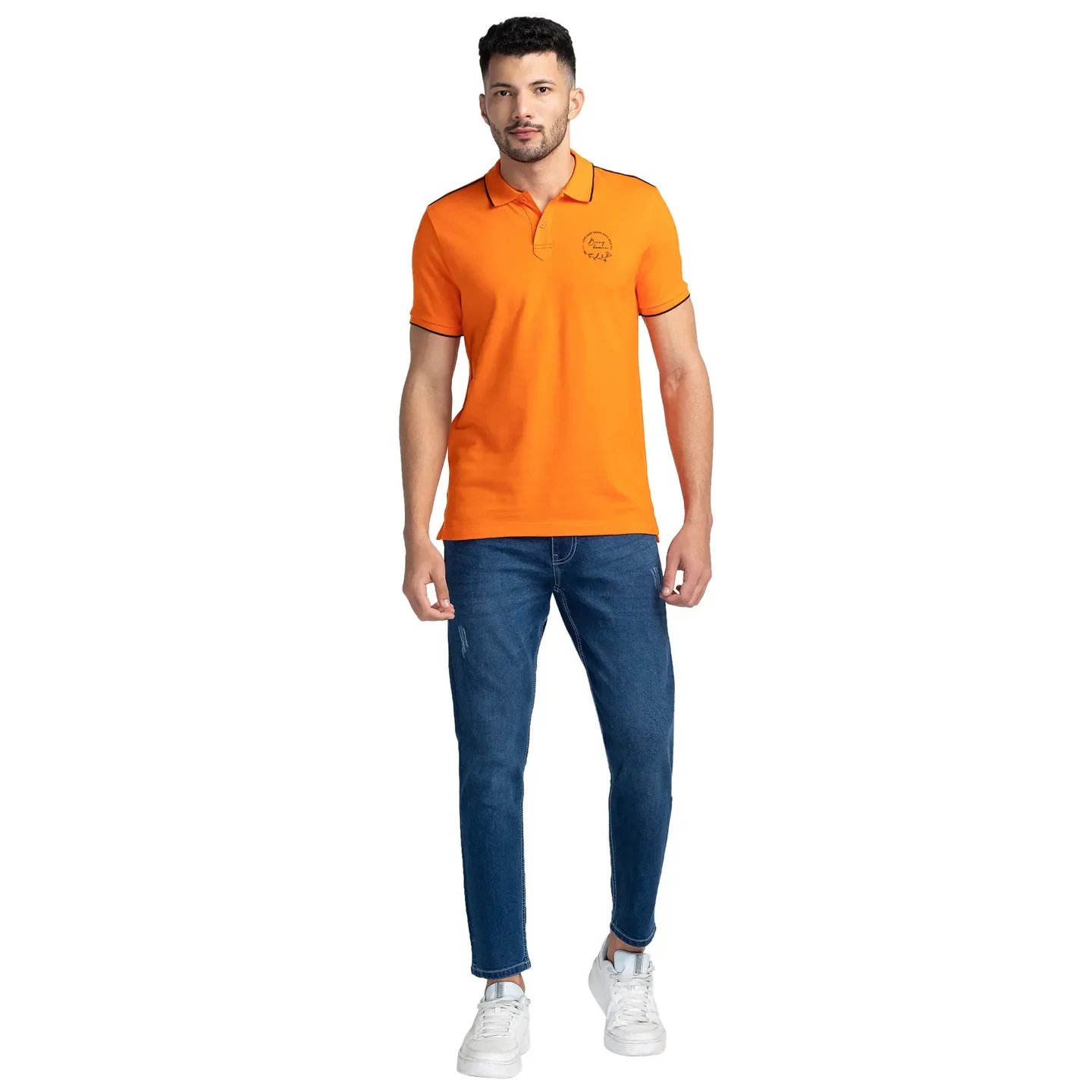 Blue Regular Fit Men's Polo T-Shirt by Being Human Clothing - Image 2