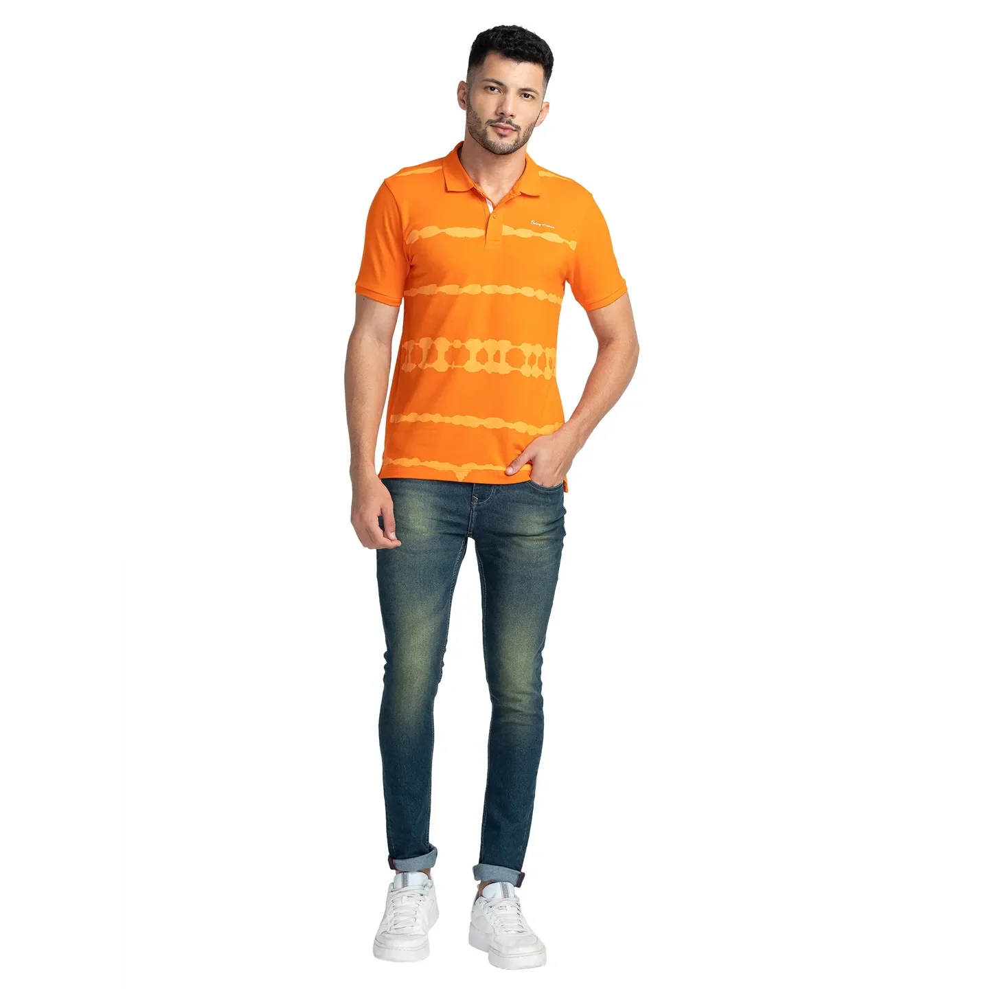 Blue Regular Fit Men's Polo T-Shirt by Being Human Clothing - Image 2