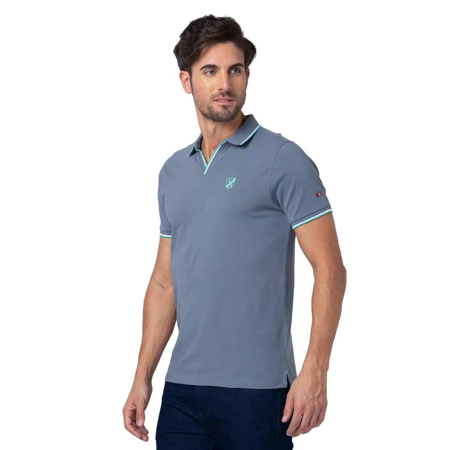 Blue Regular Fit Men's Polo T-Shirt by Being Human Clothing - Image 4